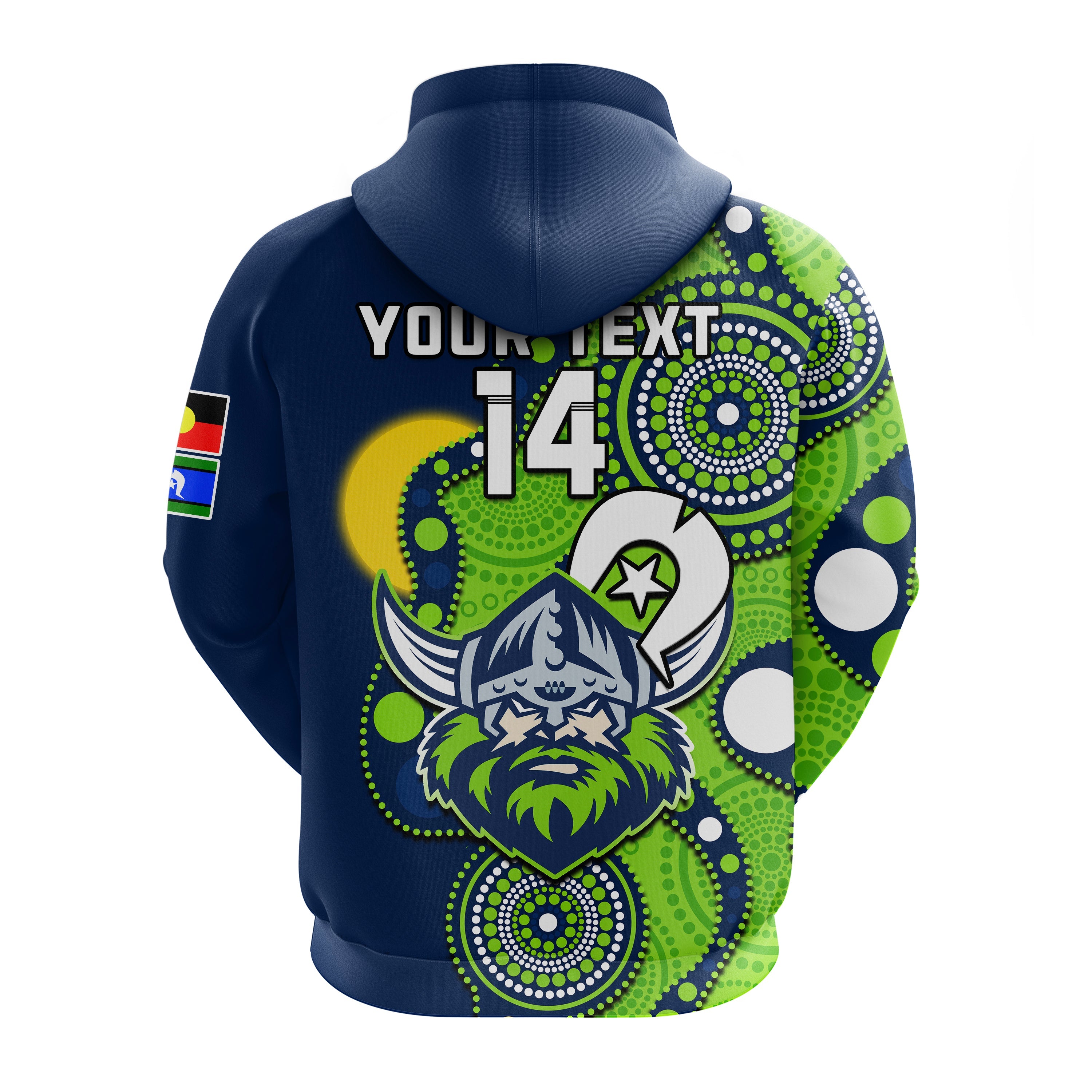 (Custom Text And Number) Raiders Rugby NAIDOC 2023 Hoodie Canberra For Our Elders Indigenous Art - Vibe Hoodie Shop
