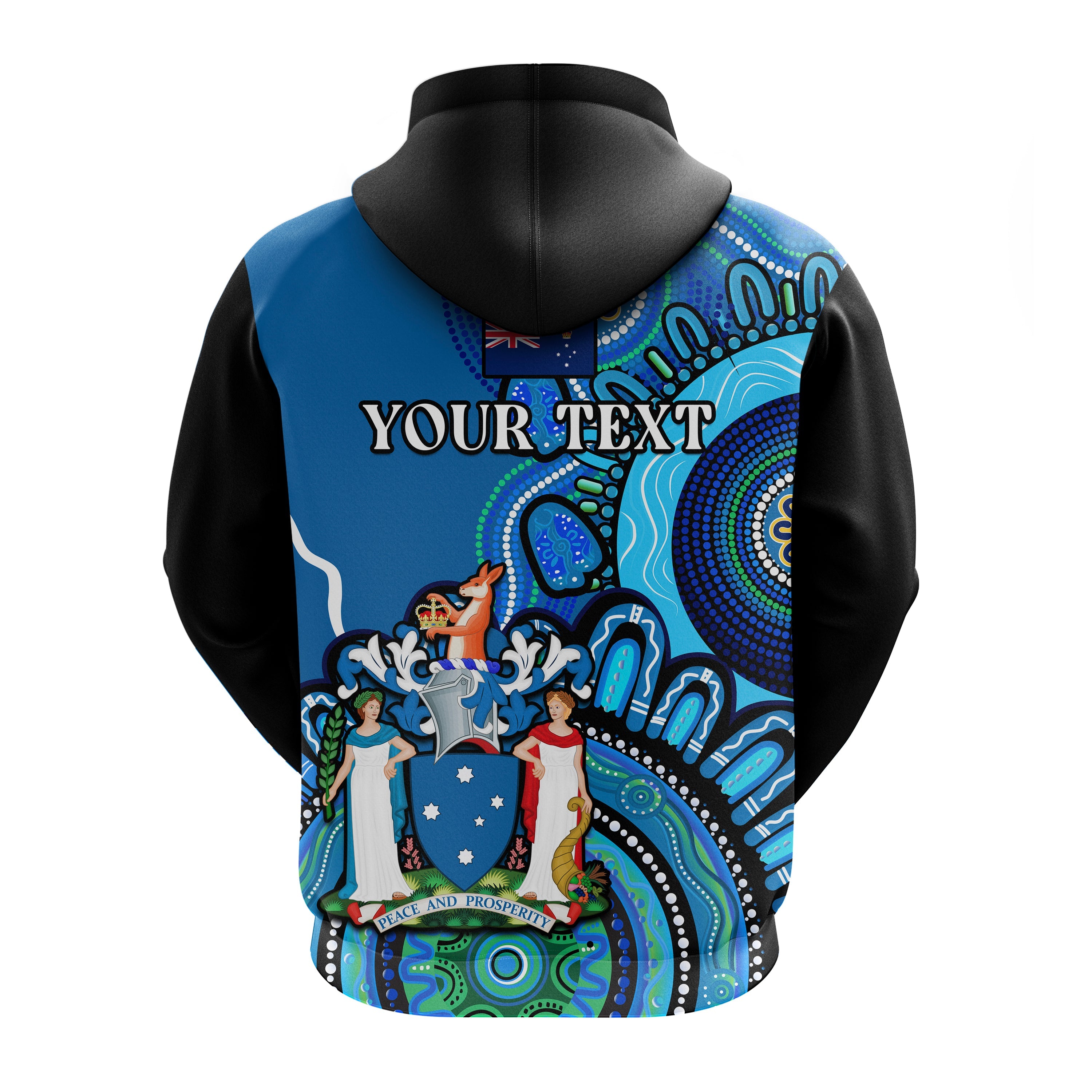 (Custom Personalised) Victoria State Hoodie Australian Indigenous Art - Vibe Hoodie Shop
