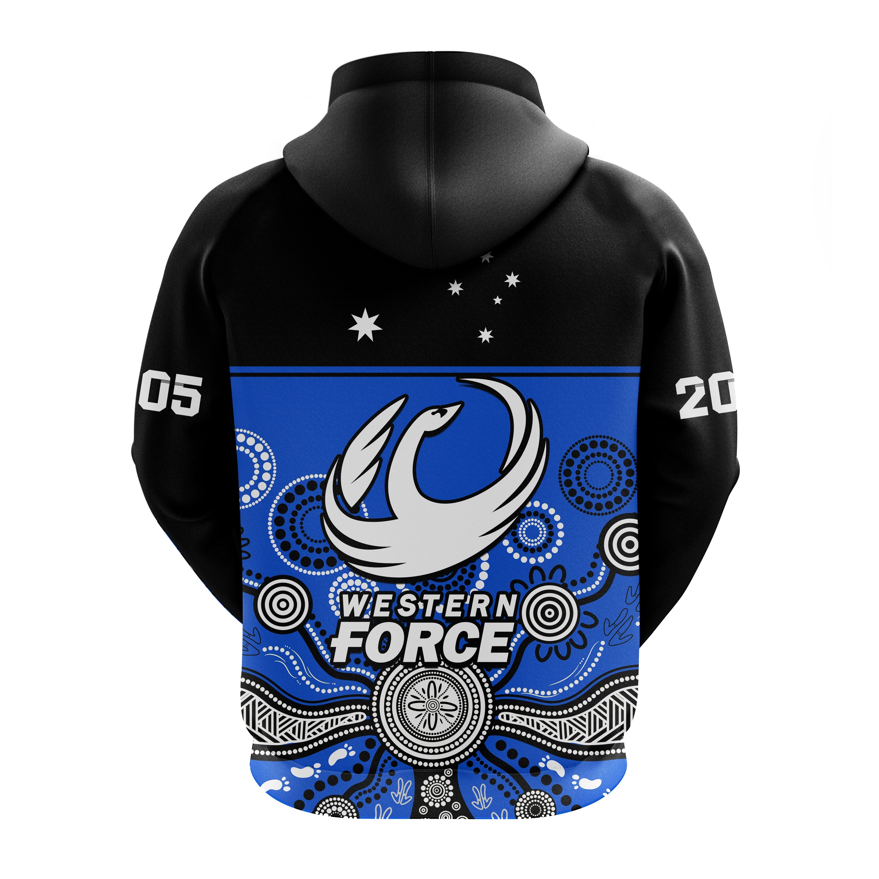 Western Force Super Rugby 2023 Hoodie Est 2005 Indigenous Art - Vibe Hoodie Shop