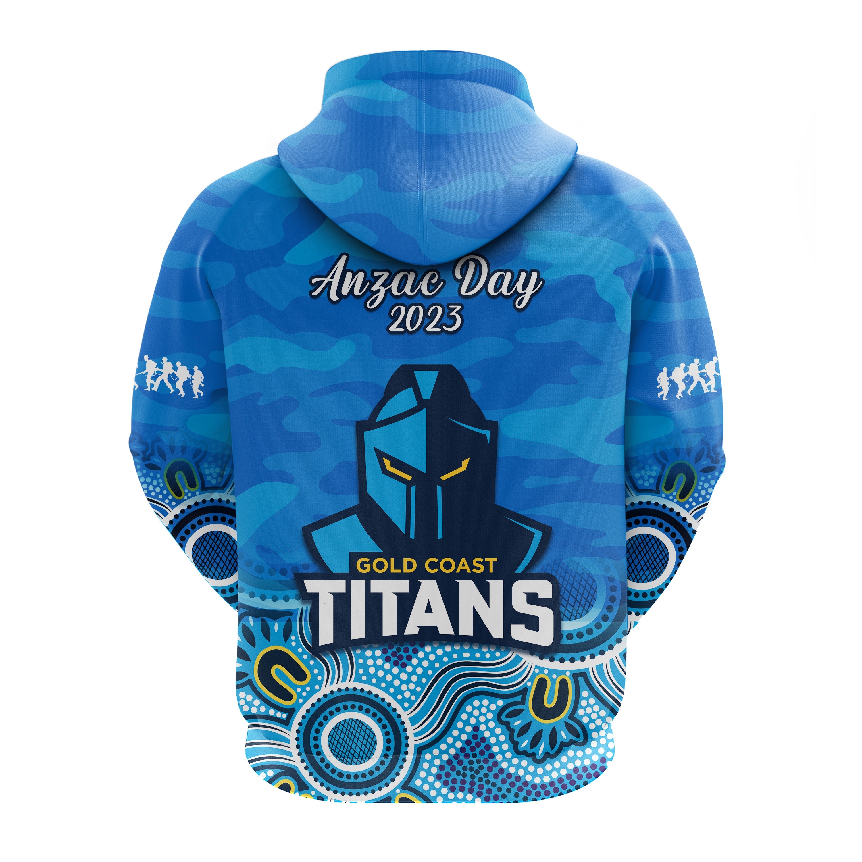 Titans ANZAC 2023 Hoodie Camouflage Poppy Mix Aboriginal - Vibe Hoodie Shop
