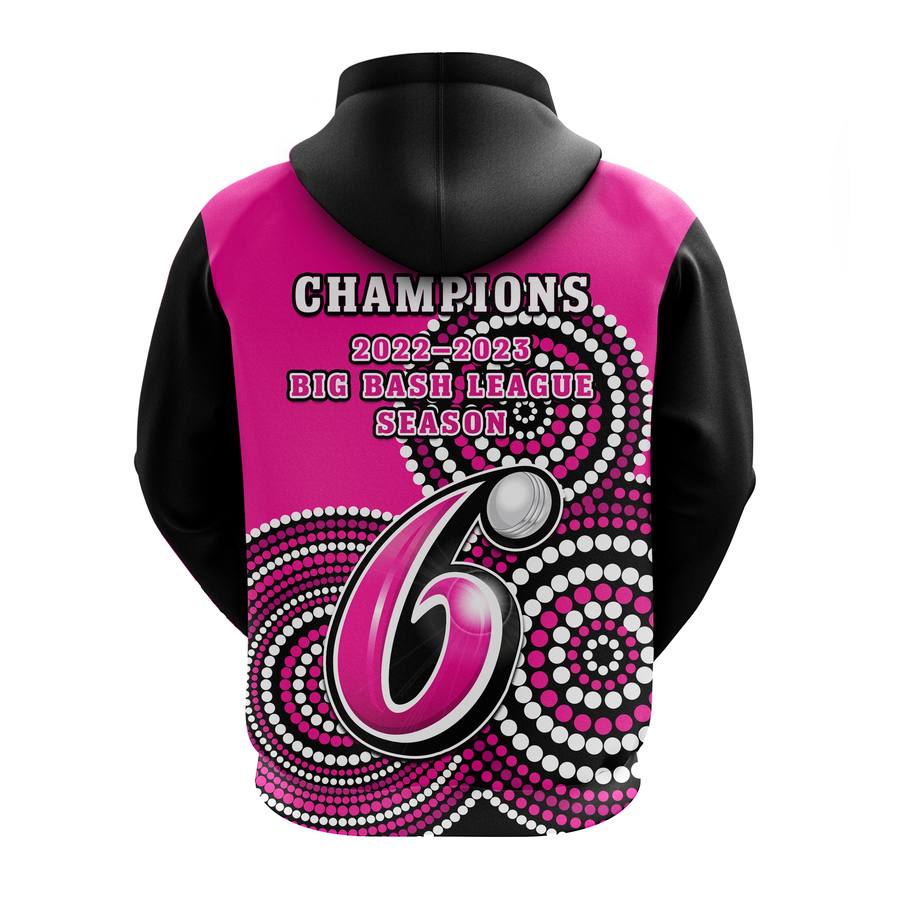 Sydney Sixers Cricket Hoodie Champions BBL12 Proud Indigenous Art - Vibe Hoodie Shop