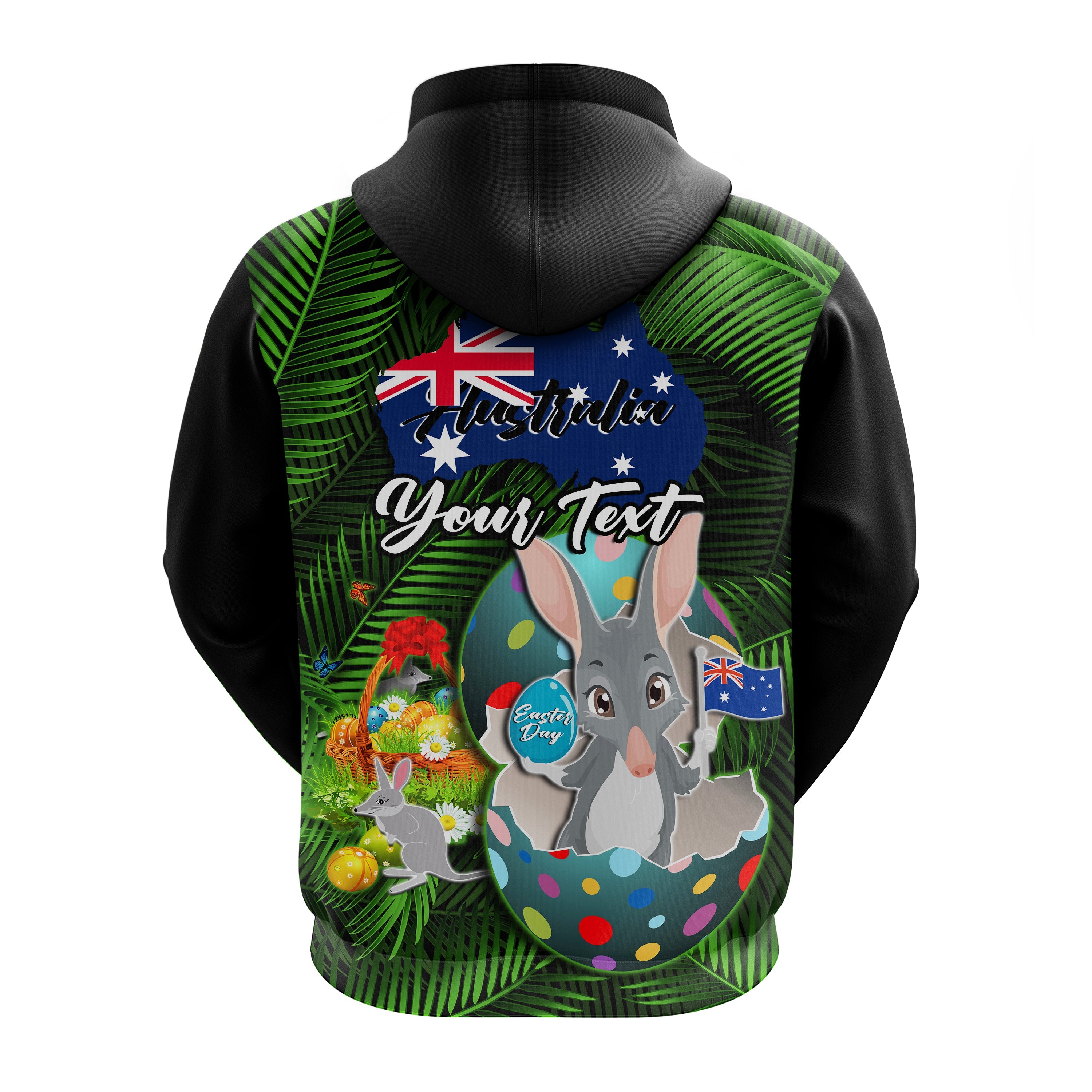 (Custom Personalised) Australia Easter Day Hoodie Bilby With Eggs Tropical Style - Vibe Hoodie Shop