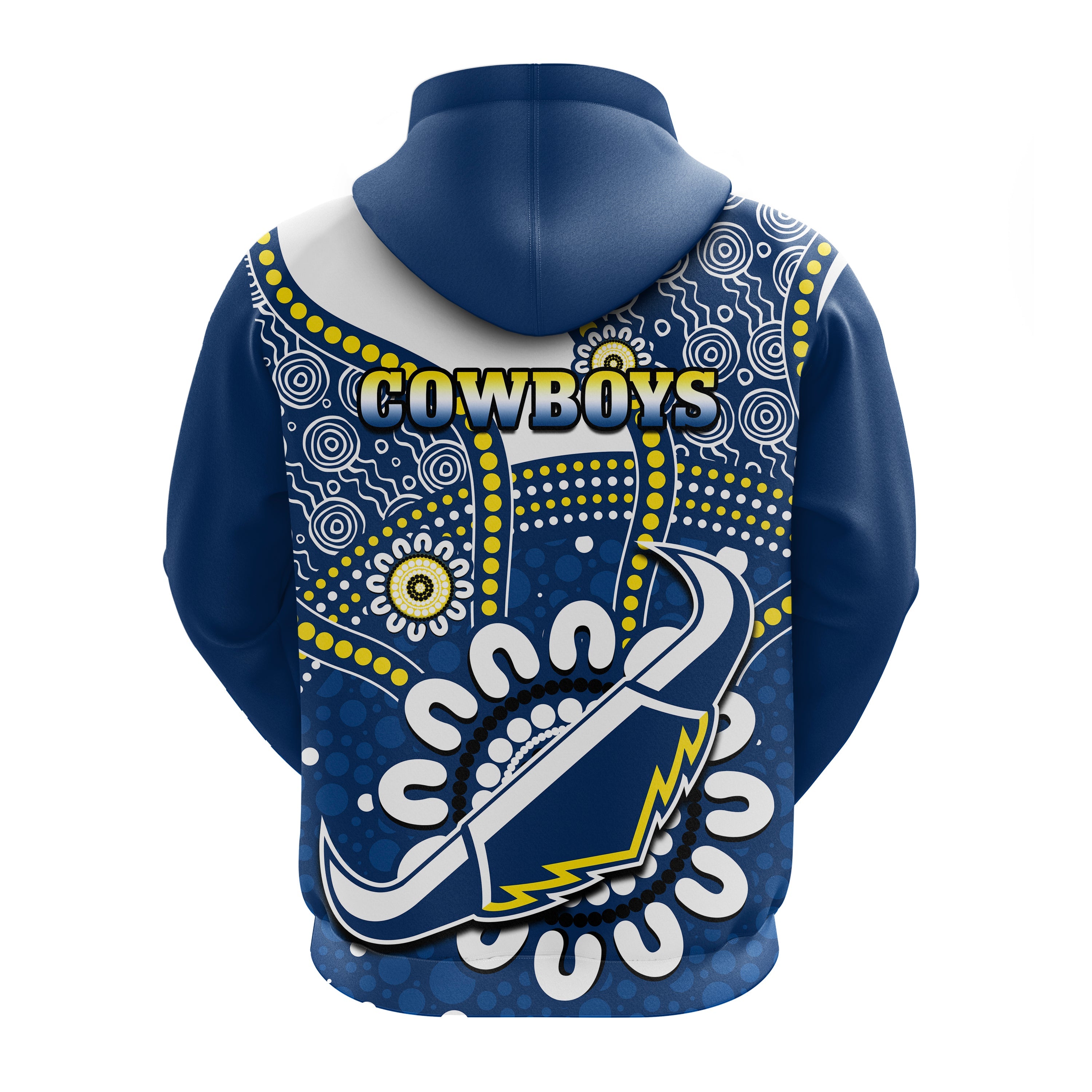 Cowboys Rugby Hoodie Indigenous Art - Vibe Hoodie Shop