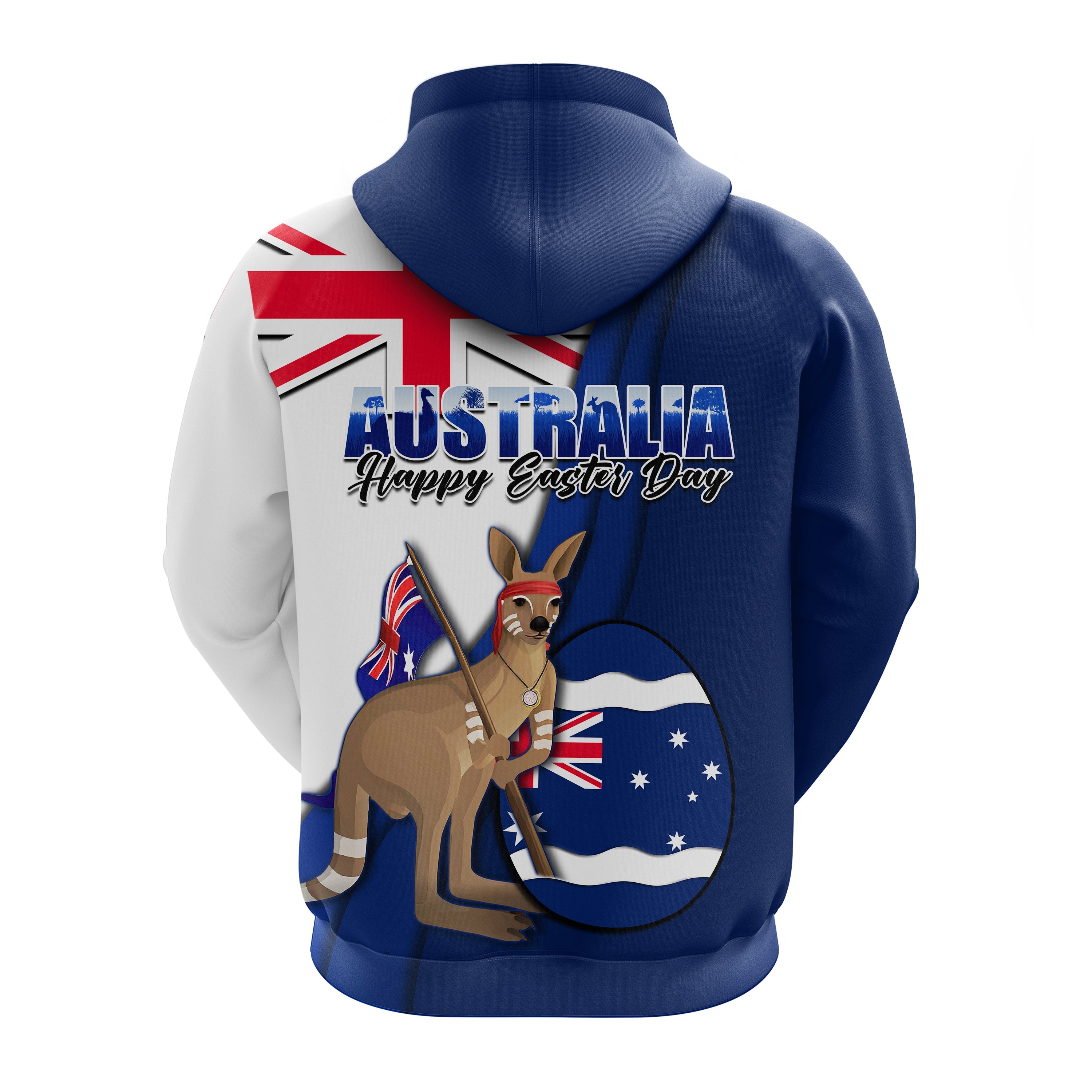 Australia Easter Day Hoodie Kangaroo With Egg Flag Style - Vibe Hoodie Shop
