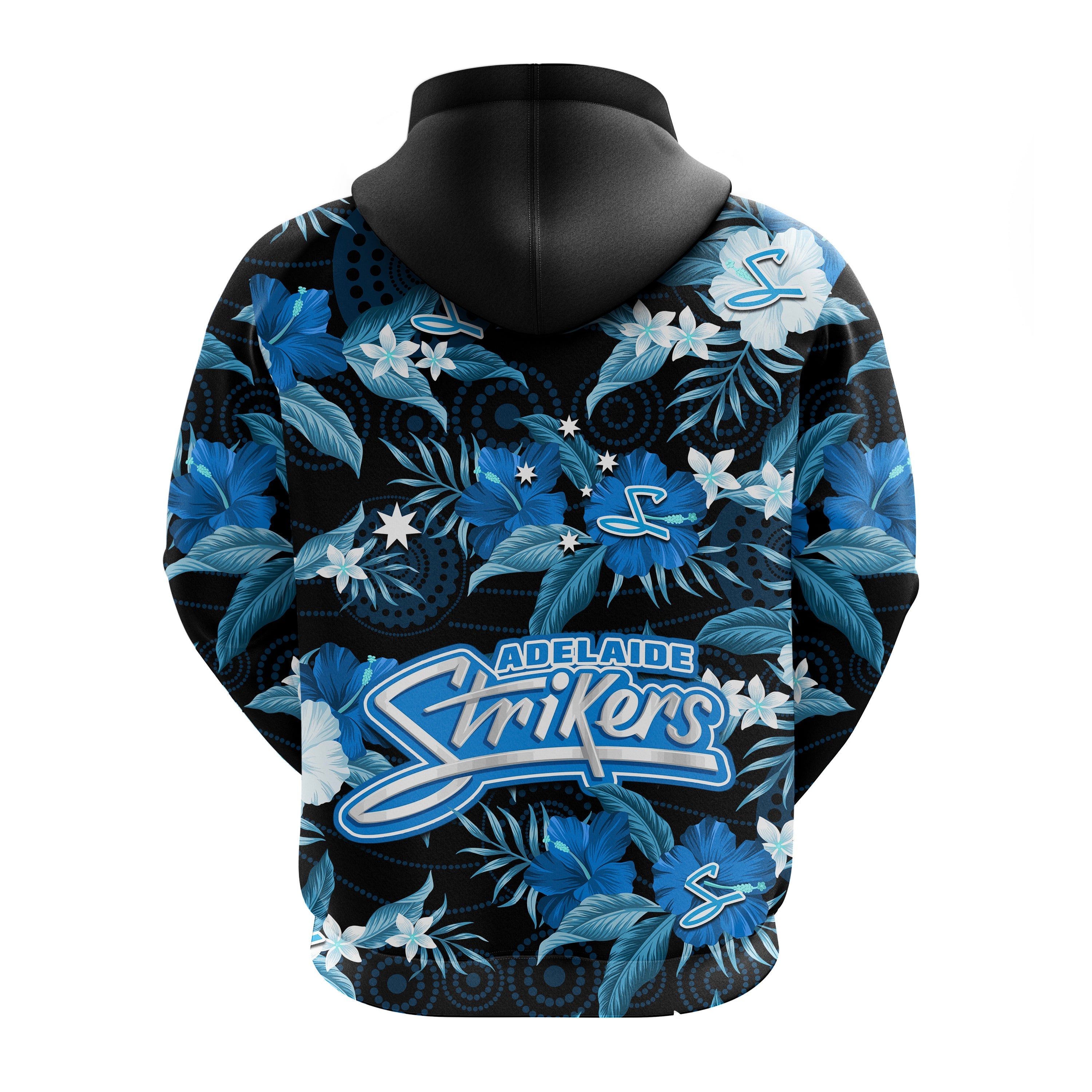 Adelaide Strikers Cricket Hoodie Aboriginal Art Mix Tropical Flowers - Vibe Hoodie Shop