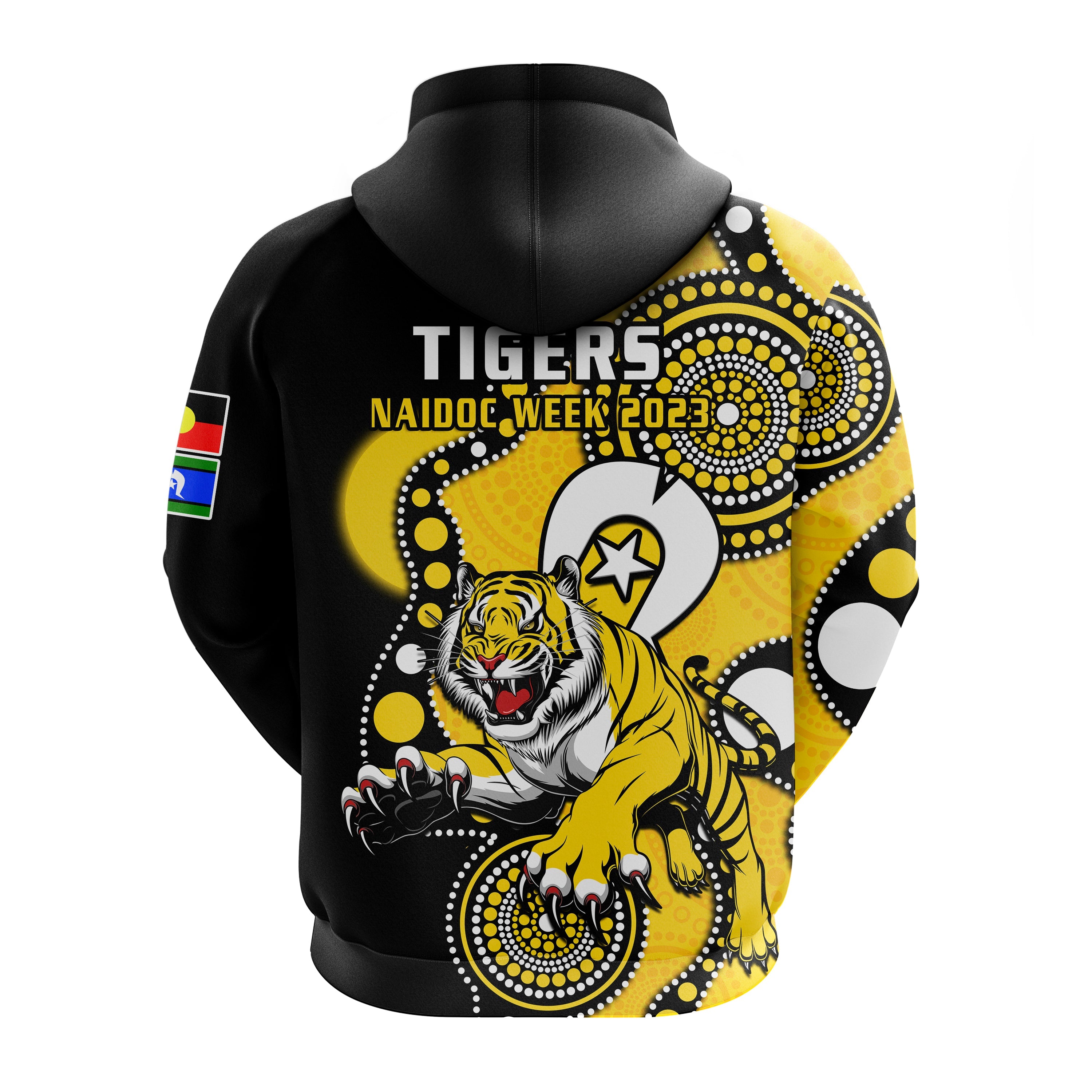 Richmond Football NAIDOC 2023 Hoodie Tigers For Our Elders Indigenous Art - Vibe Hoodie Shop