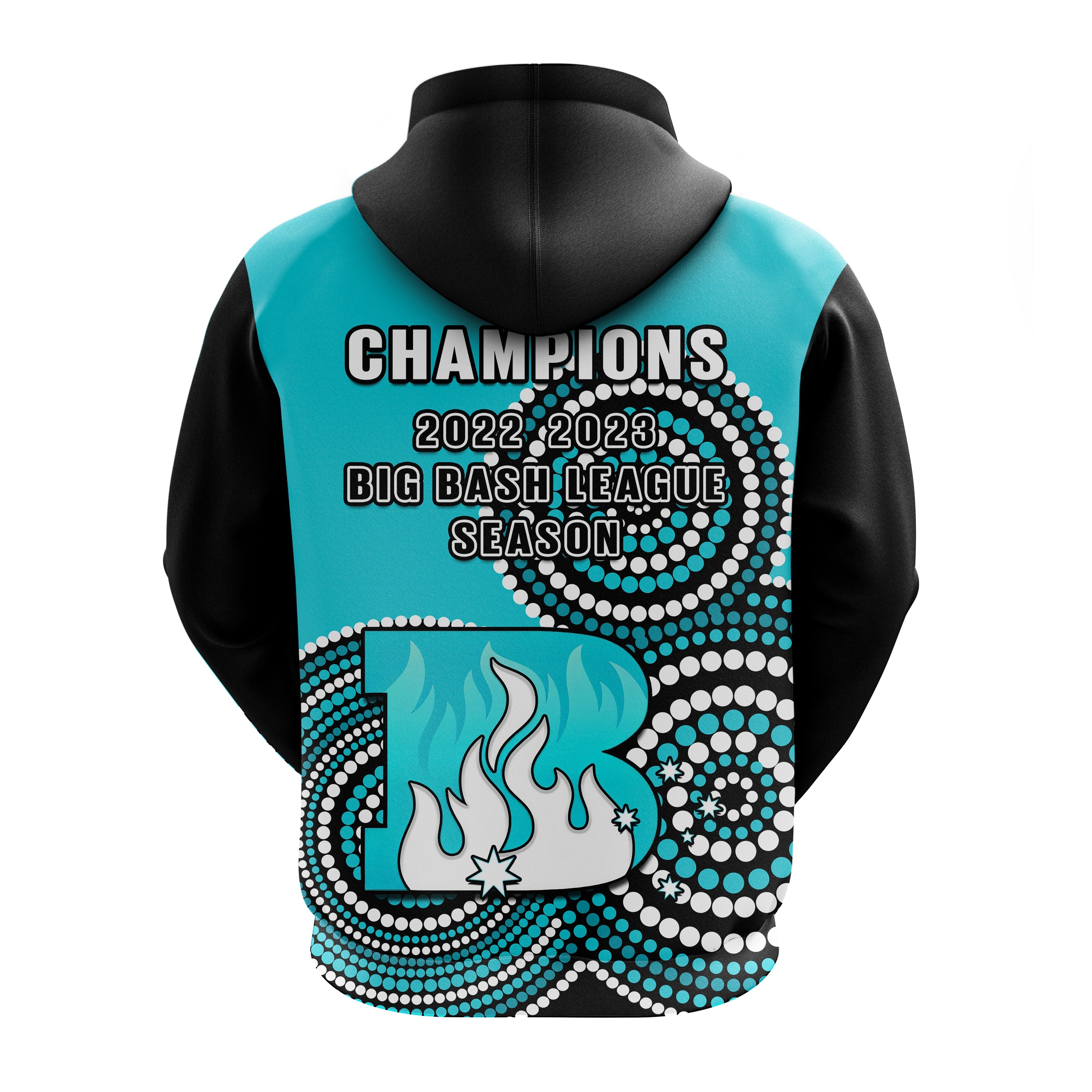 Brisbane Heat Cricket Hoodie Champions BBL12 Proud Indigenous Art - Vibe Hoodie Shop