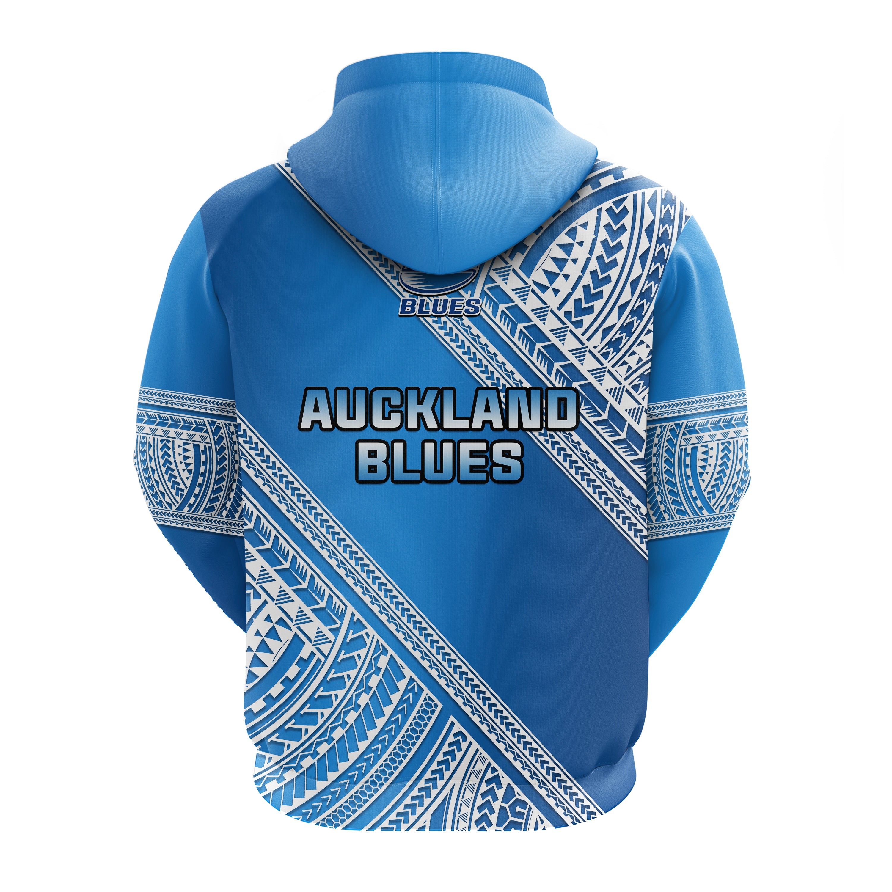 Blues Rugby Hoodie Aotearoa Super Auckland Polynesian Pattern - Vibe Hoodie Shop