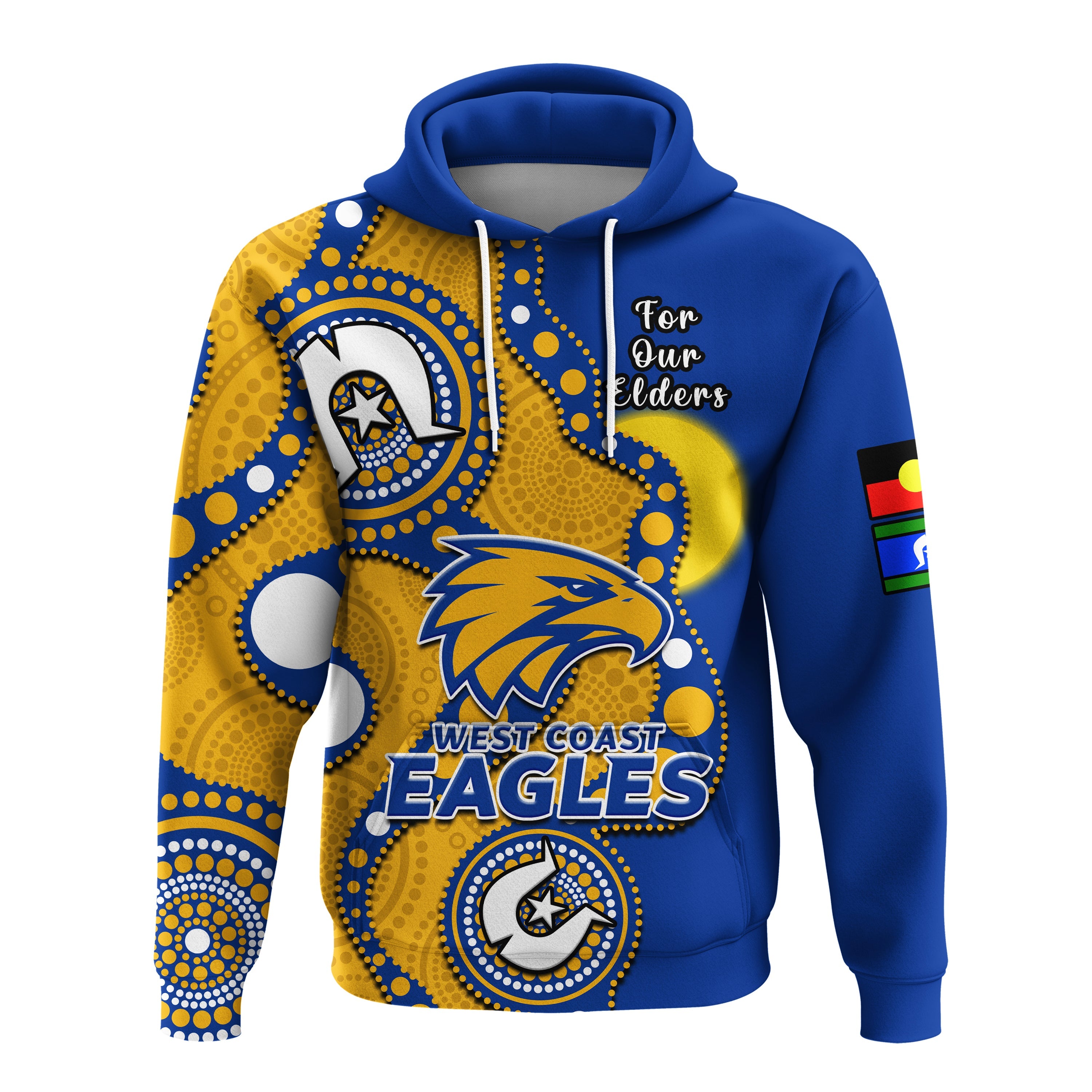 (Custom Text And Number) West Coast Eagles Football NAIDOC 2023 Hoodie Indigenous For Our Elders - Vibe Hoodie Shop