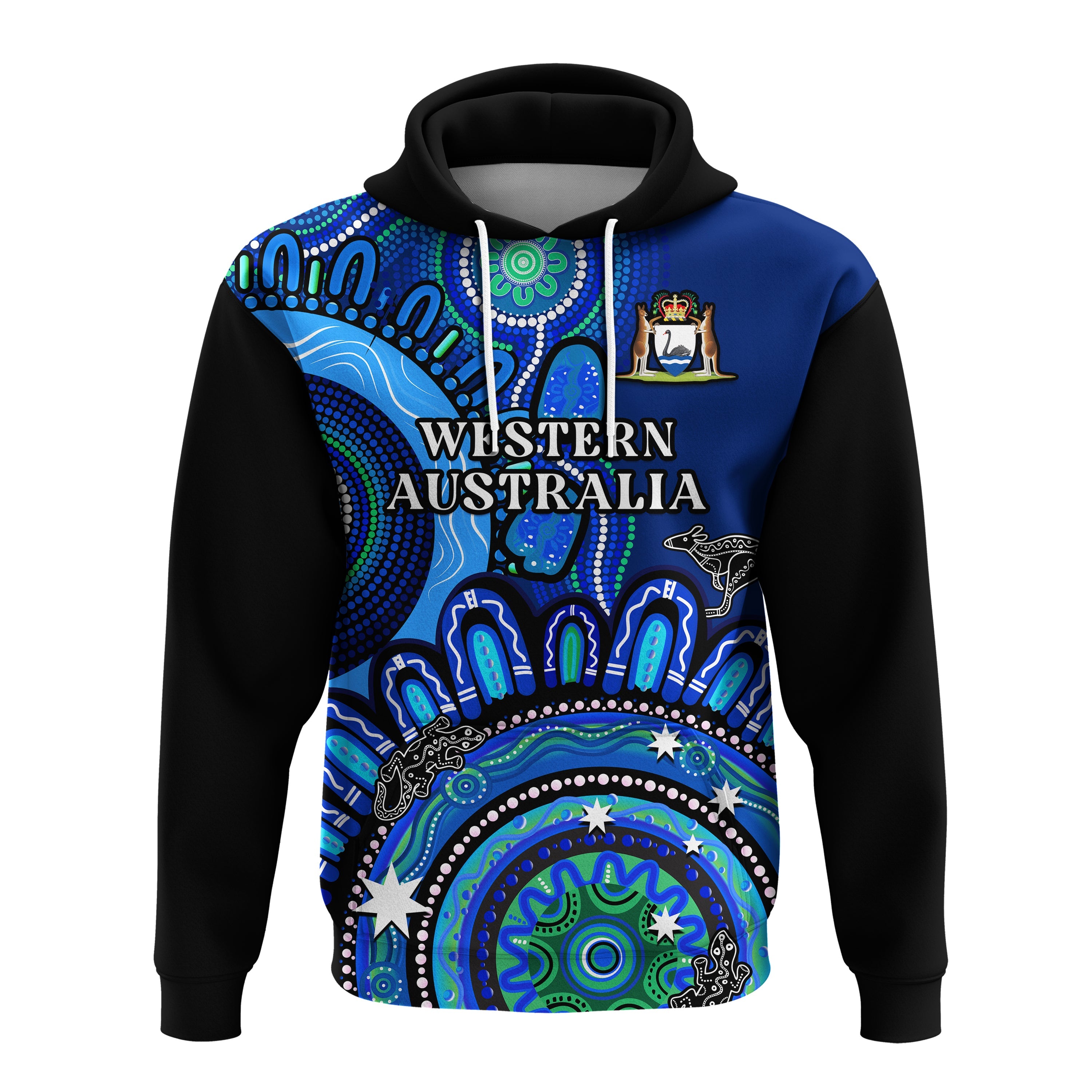 Western Australia State Hoodie WA Aussie Indigenous Art - Vibe Hoodie Shop