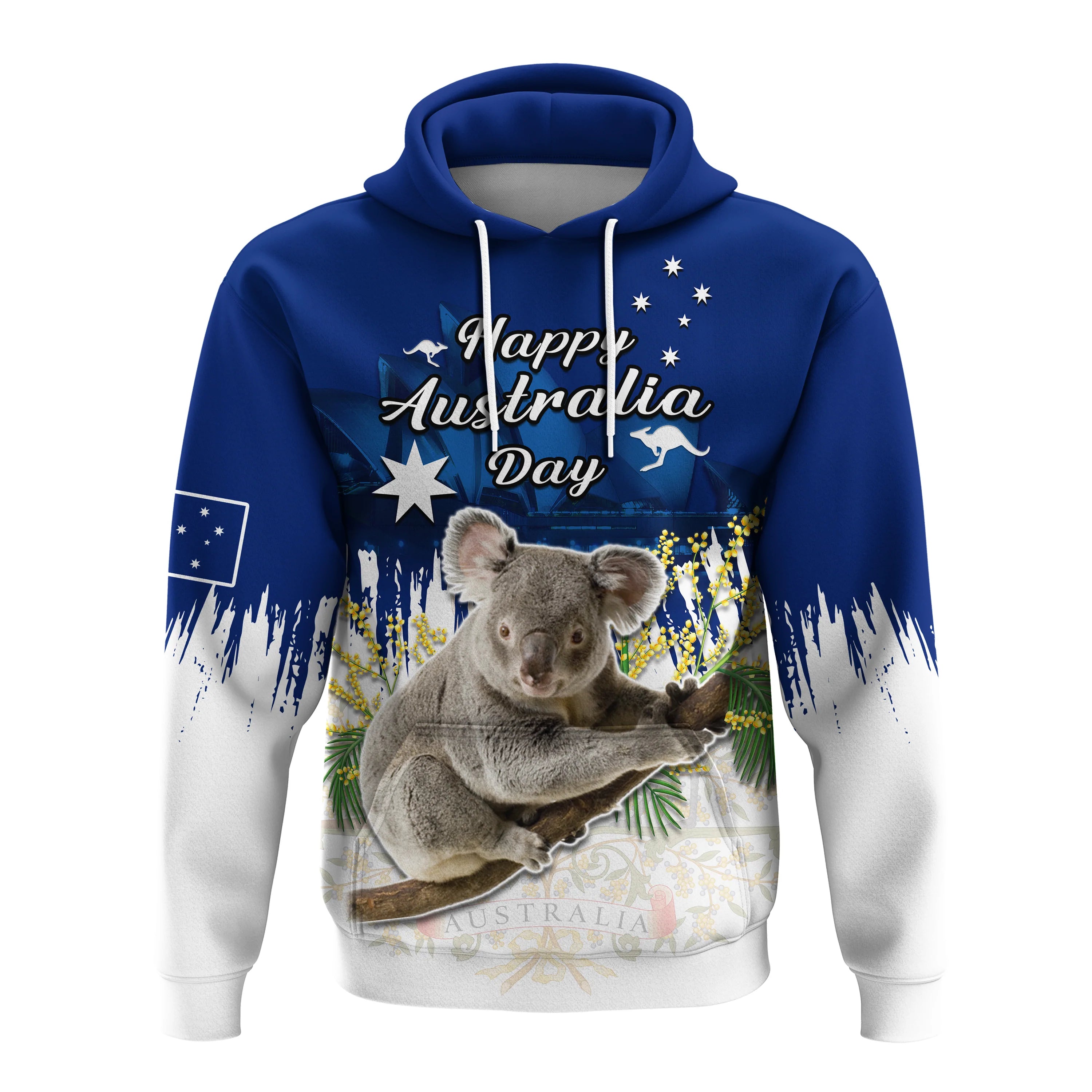 Australia Day Hoodie Koala Sydney Opera House Flag Color - Vibe Hoodie Shop