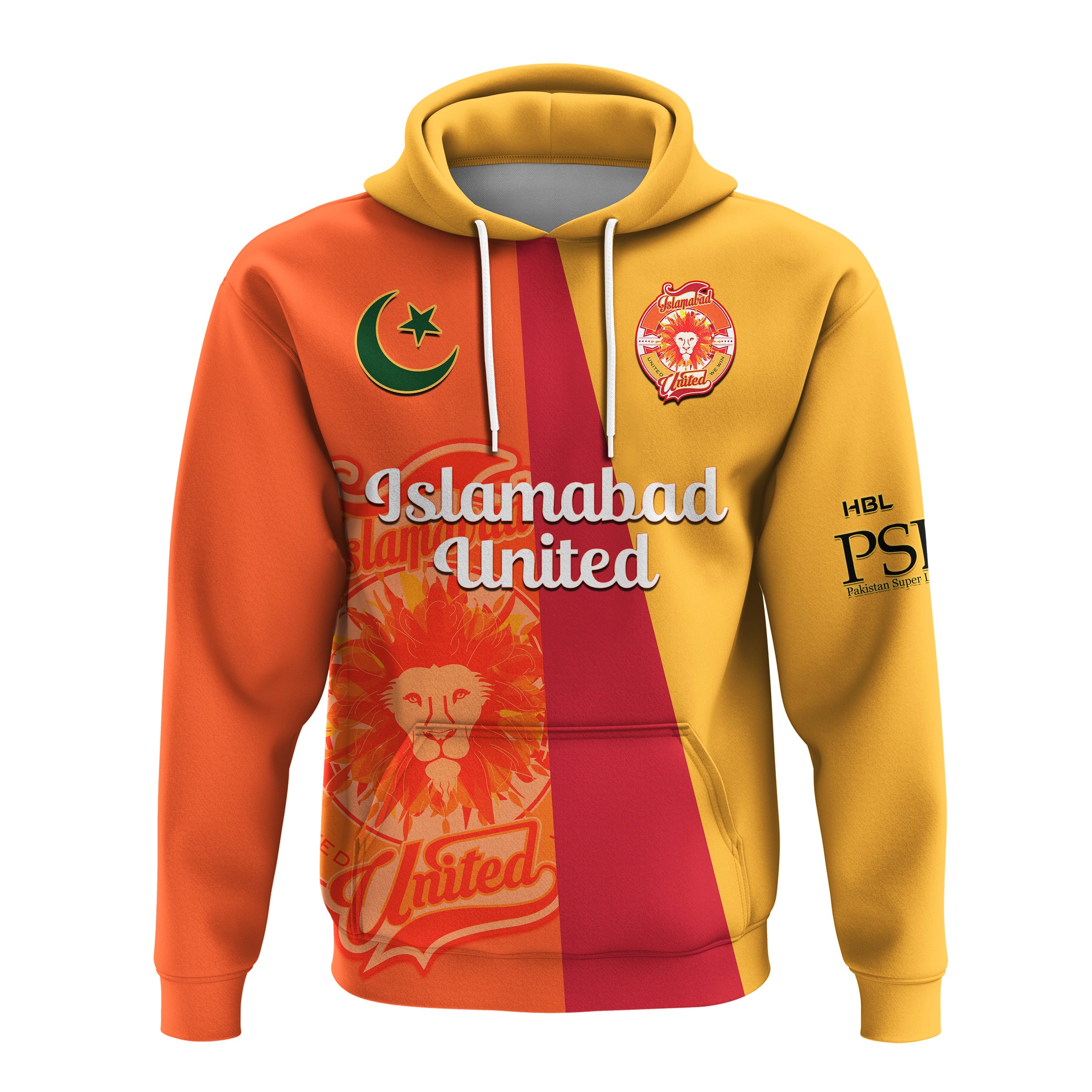 Islamabad United Cricket Hoodie Sherus HBL PSL 2023 Orange Dynamic - Vibe Hoodie Shop