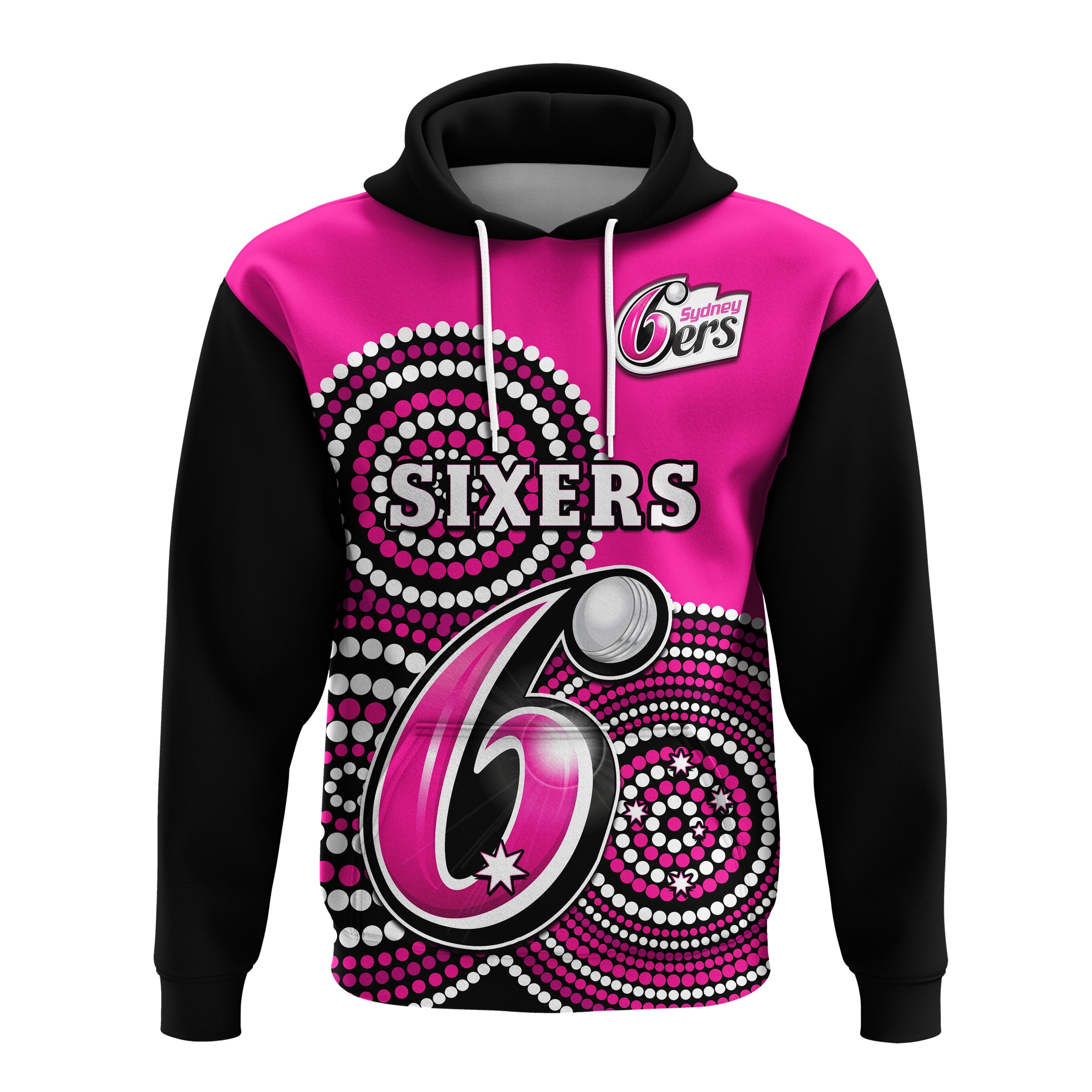Sydney Sixers Cricket Hoodie Champions BBL12 Proud Indigenous Art - Vibe Hoodie Shop