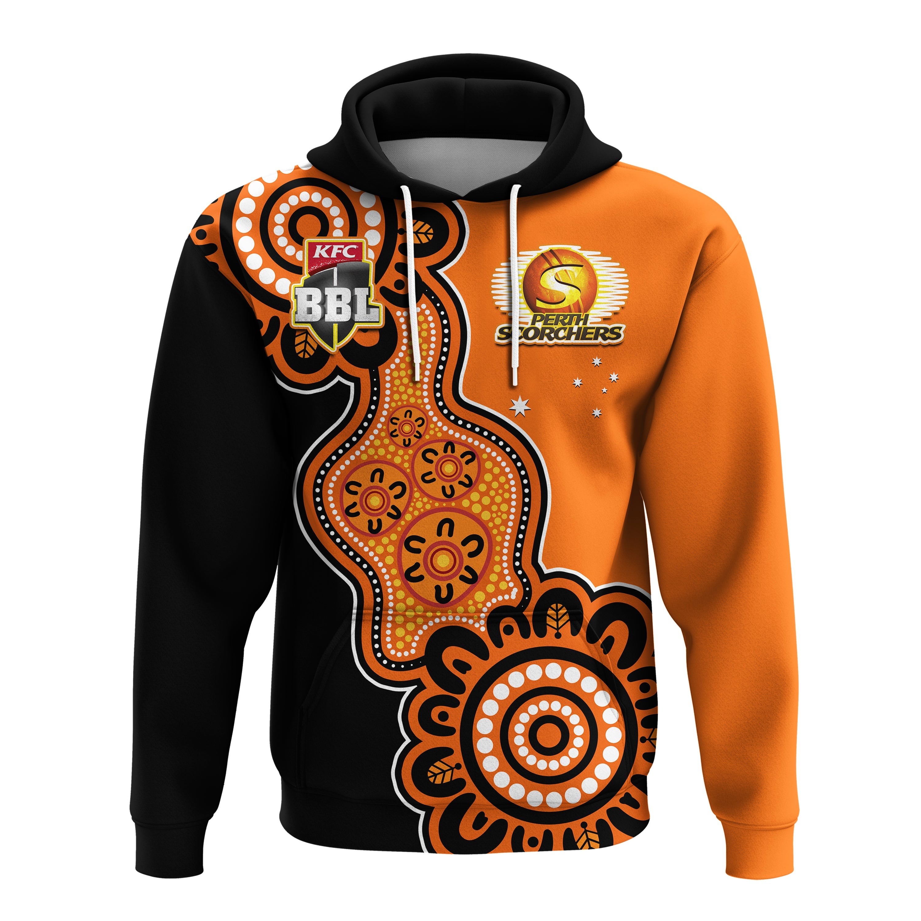 (Custom Text And Number) Perth Scorchers Cricket Hoodie We Are The Champions Aboriginal - Vibe Hoodie Shop