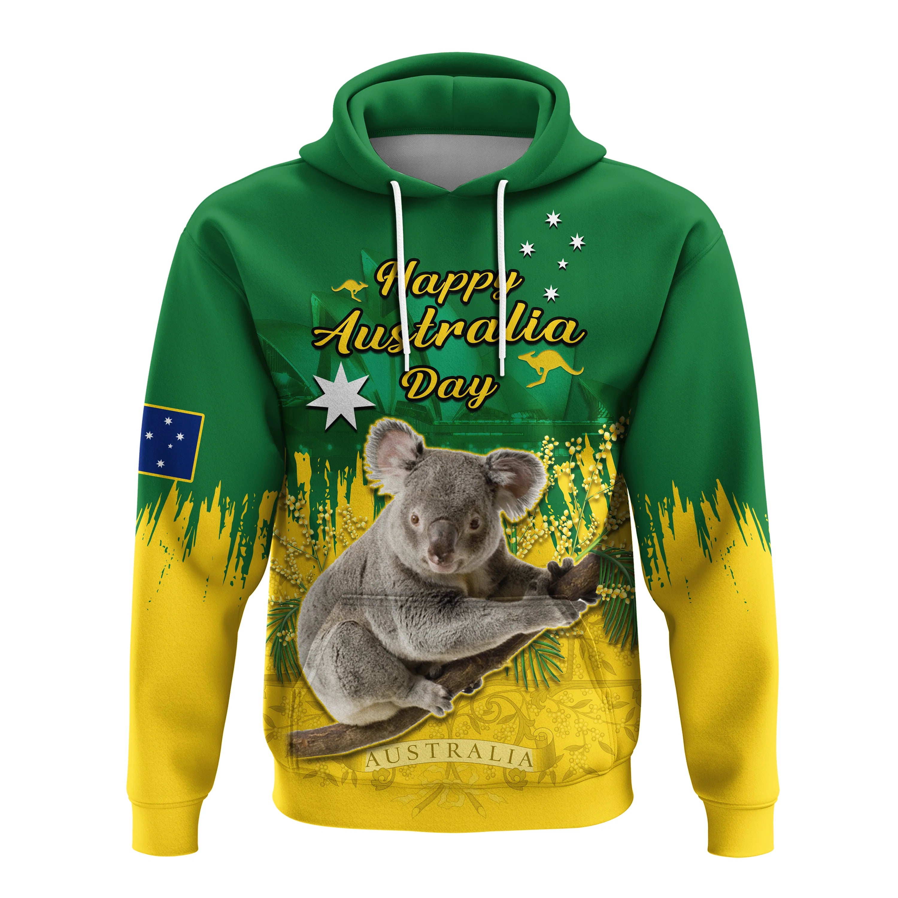 Australia Day Hoodie Koala Sydney Opera House National Color - Vibe Hoodie Shop