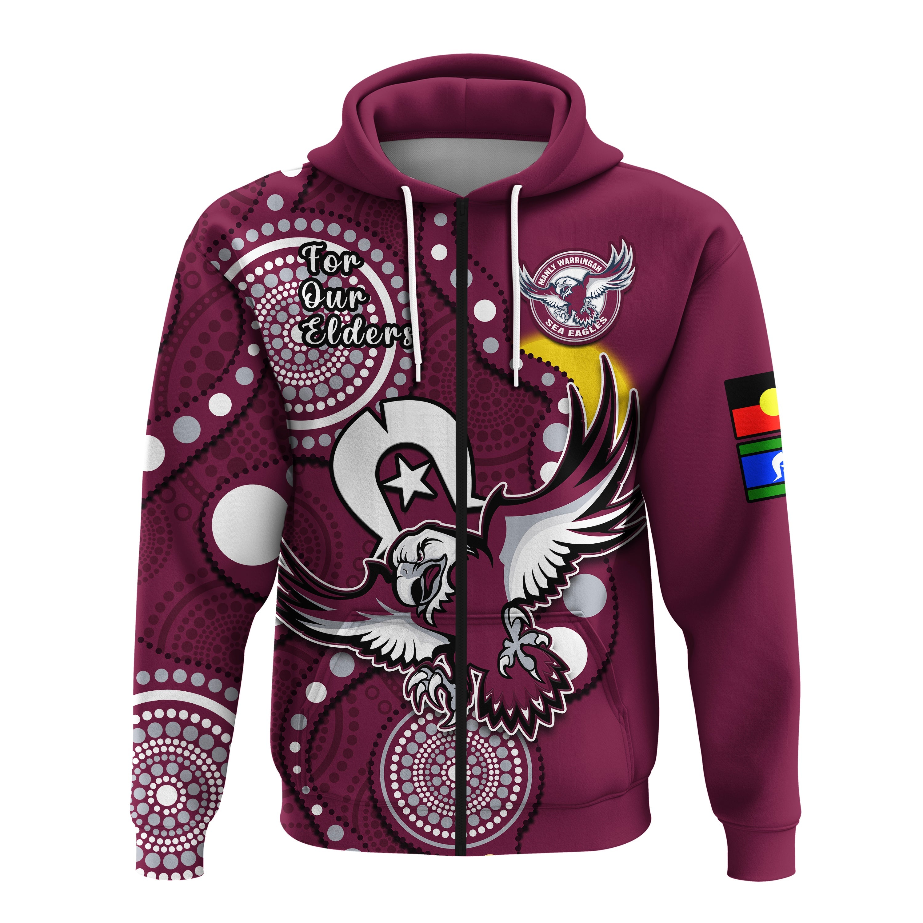 Sea Eagles Rugby NAIDOC 2023 Hoodie Indigenous For Our Elders - Vibe Hoodie Shop