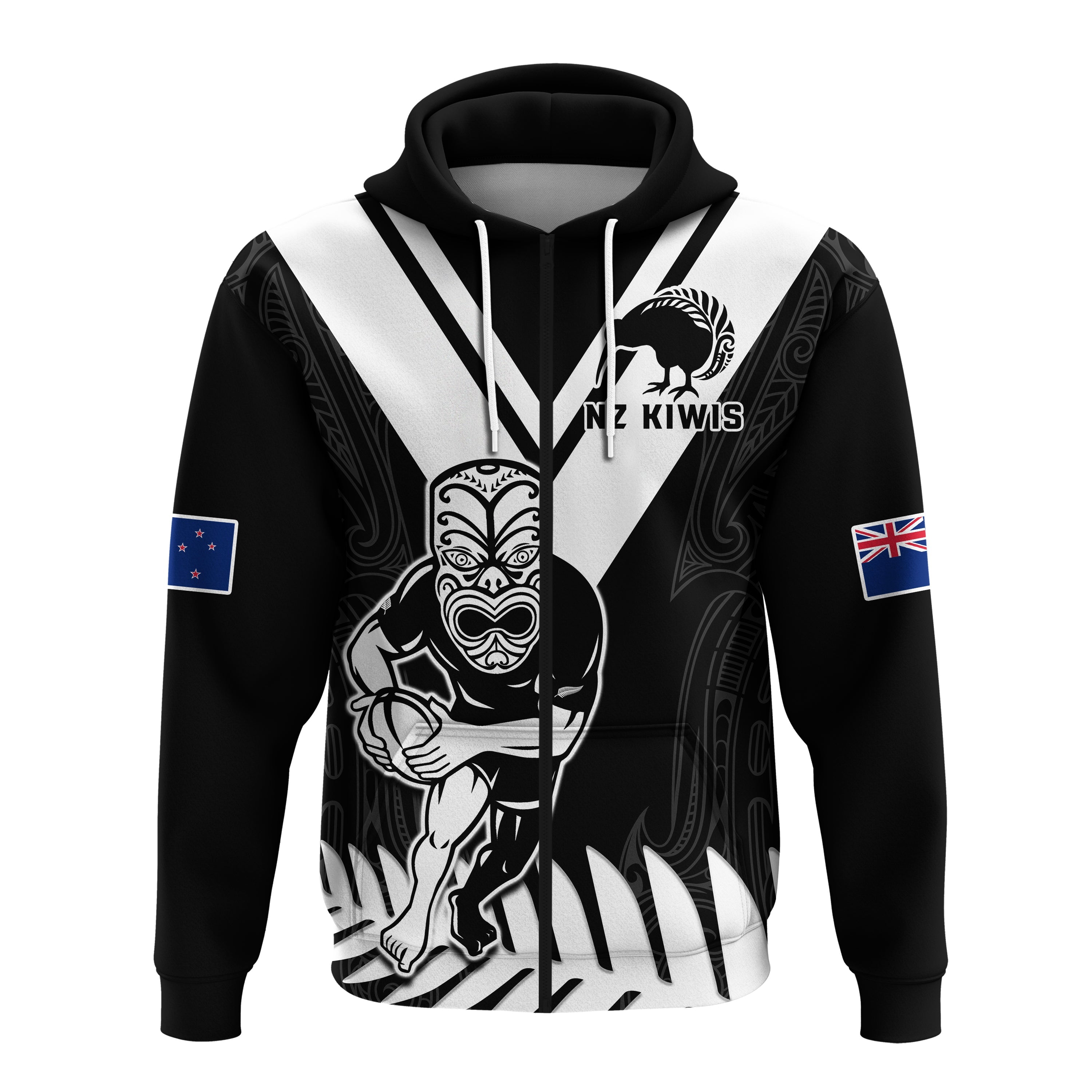 New Zealand Silver Fern Rugby Hoodie NZ Kiwi Pacific Maori Sporty - Vibe Hoodie Shop