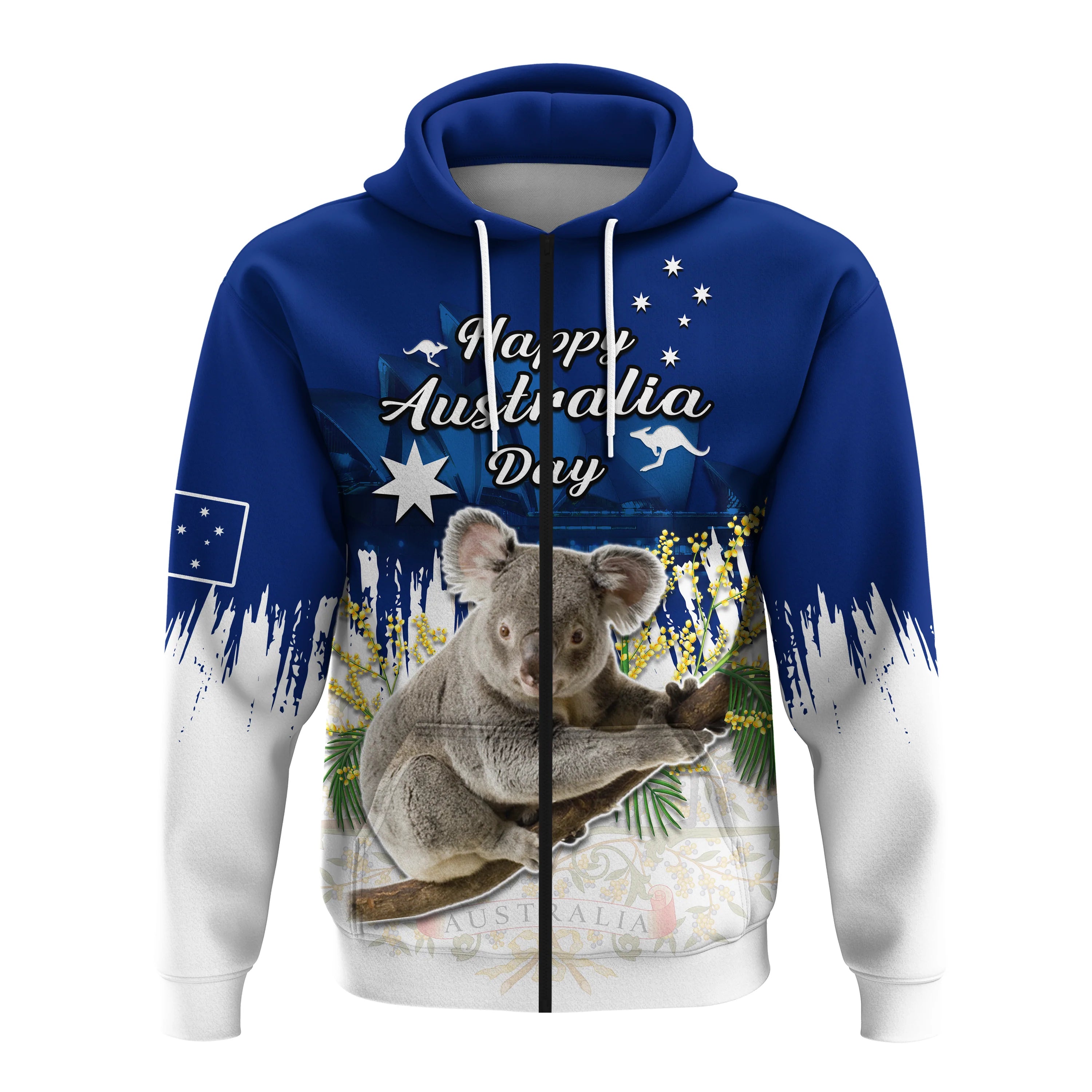 Australia Day Hoodie Koala Sydney Opera House Flag Color - Vibe Hoodie Shop