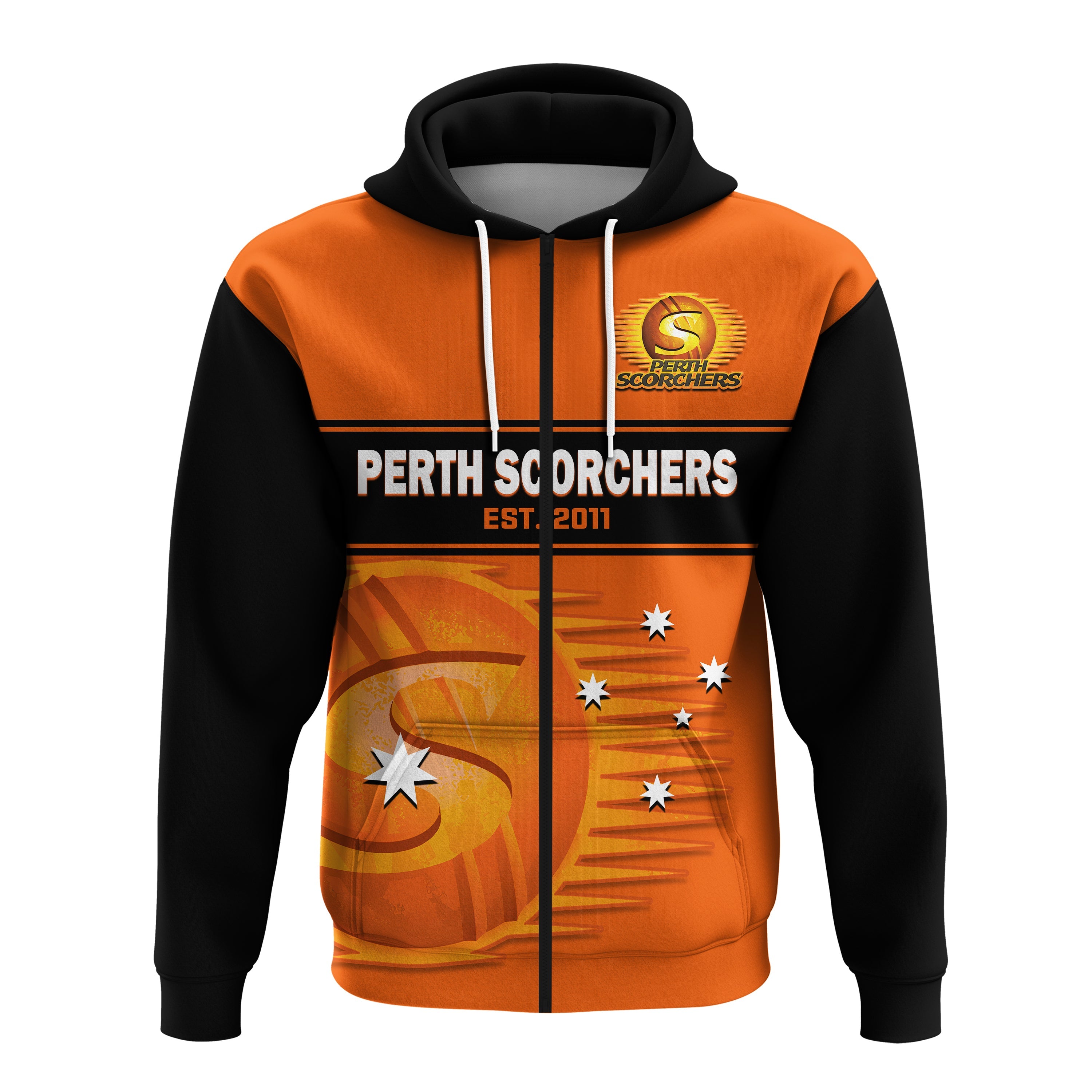 (Custom Text And Number) Perth Scorchers Cricket 2023 Hoodie Est 2011 Sporty Version - Vibe Hoodie Shop