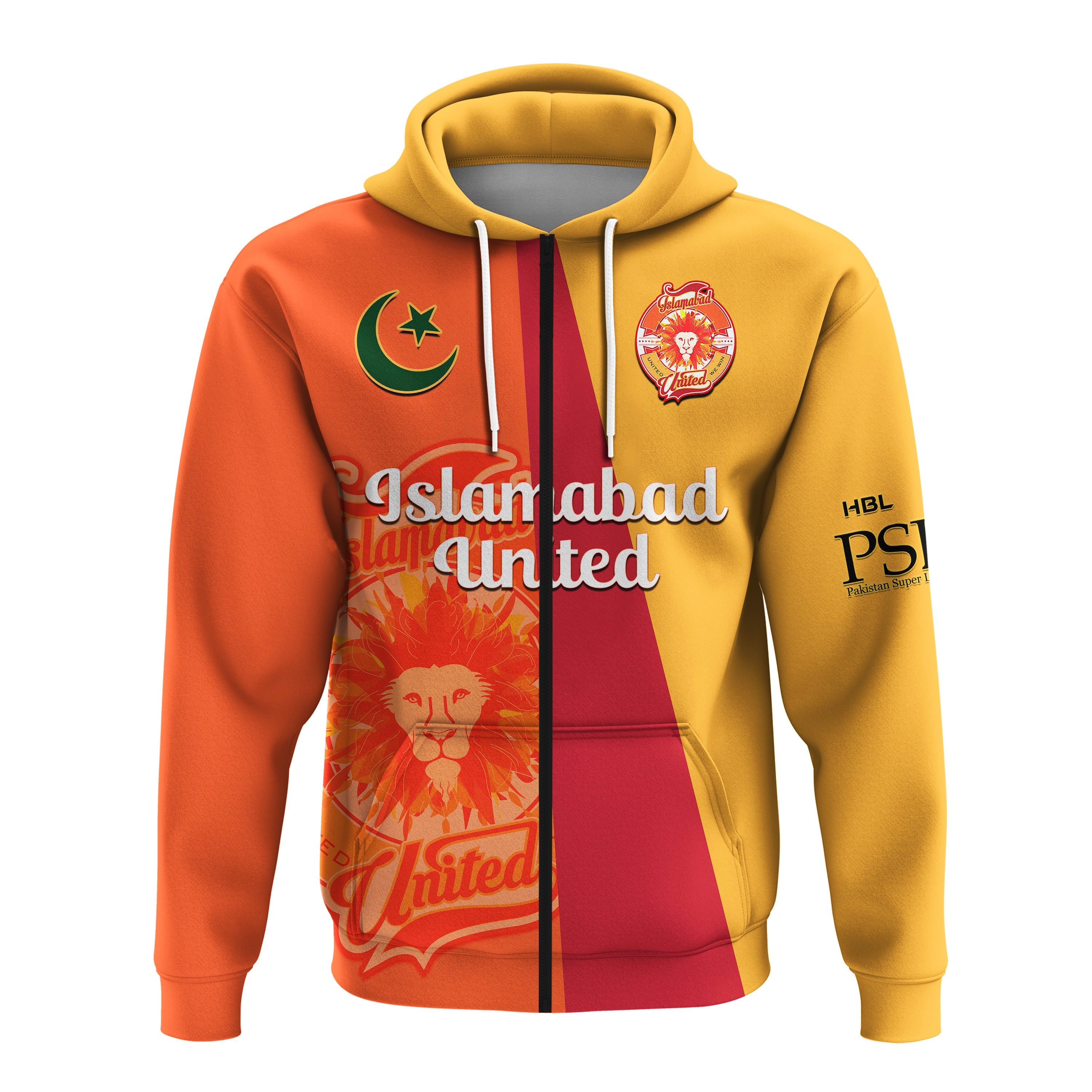 Islamabad United Cricket Hoodie Sherus HBL PSL 2023 Orange Dynamic - Vibe Hoodie Shop