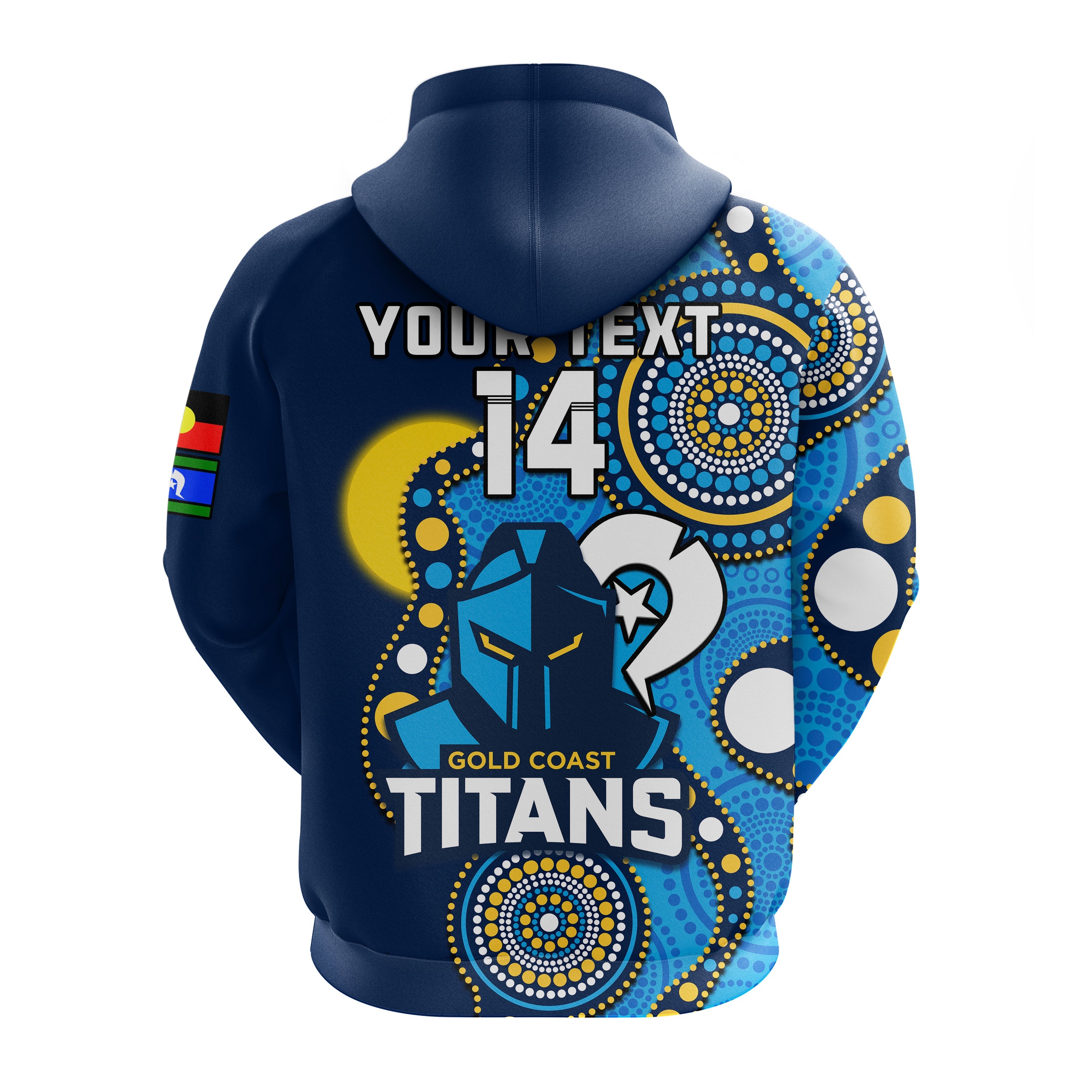 (Custom Text And Number) Titans Rugby NAIDOC 2023 Hoodie Indigenous For Our Elders - Vibe Hoodie Shop