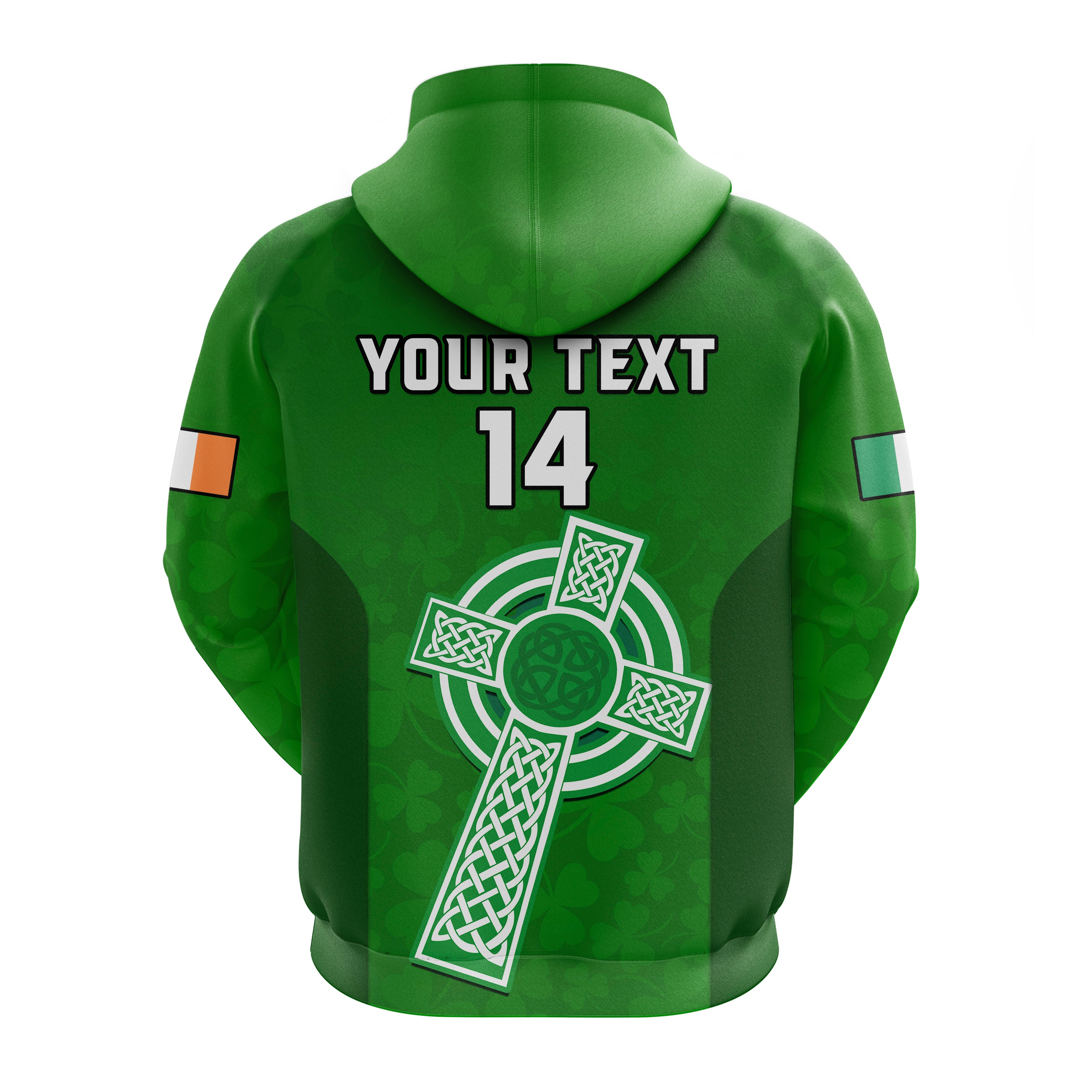 (Custom Text And Number) Ireland Rugby Go Shamrocks Hoodie - Vibe Hoodie Shop