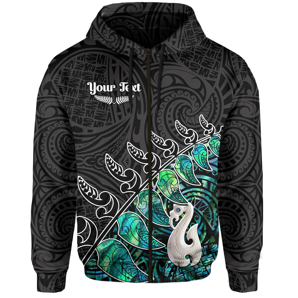 (Custom Personalised) New Zealand Maori  Fern and Manaia Version Black LT13 - Vibe Hoodie Shop