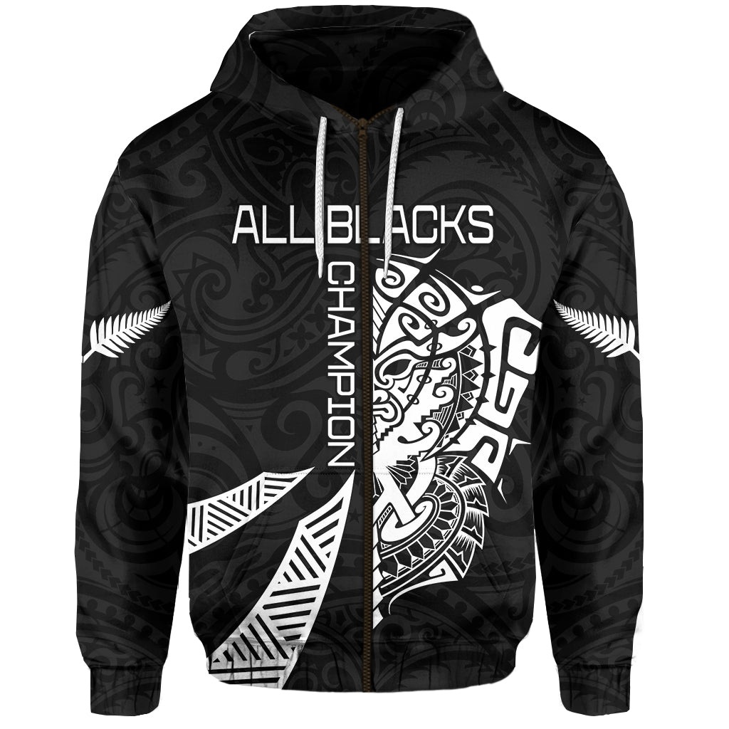 (Custom Personalised) New Zealand Rugby Zip Hoodie Haka mix Ta Moko LT13 - Vibe Hoodie Shop