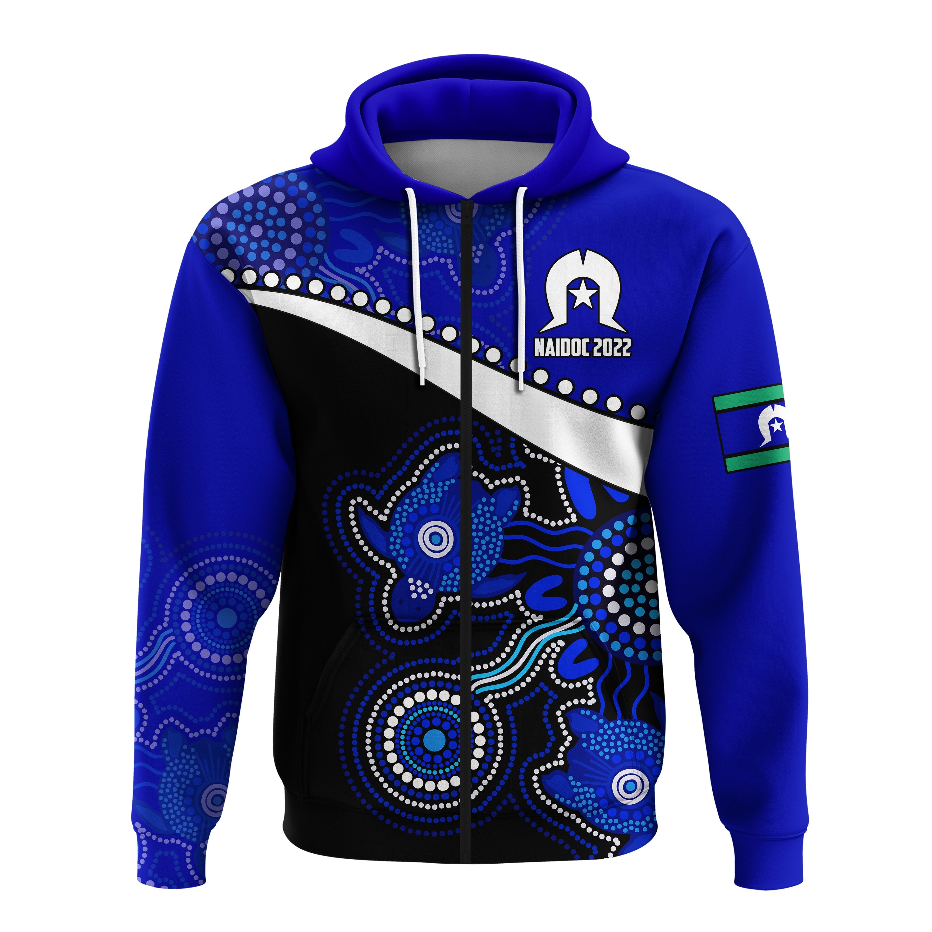 (Custom Personalised) NAIDOC Week 2022 Hoodie Torres Strait Islanders Version Blue Aboriginal Turtles LT13 - Vibe Hoodie Shop