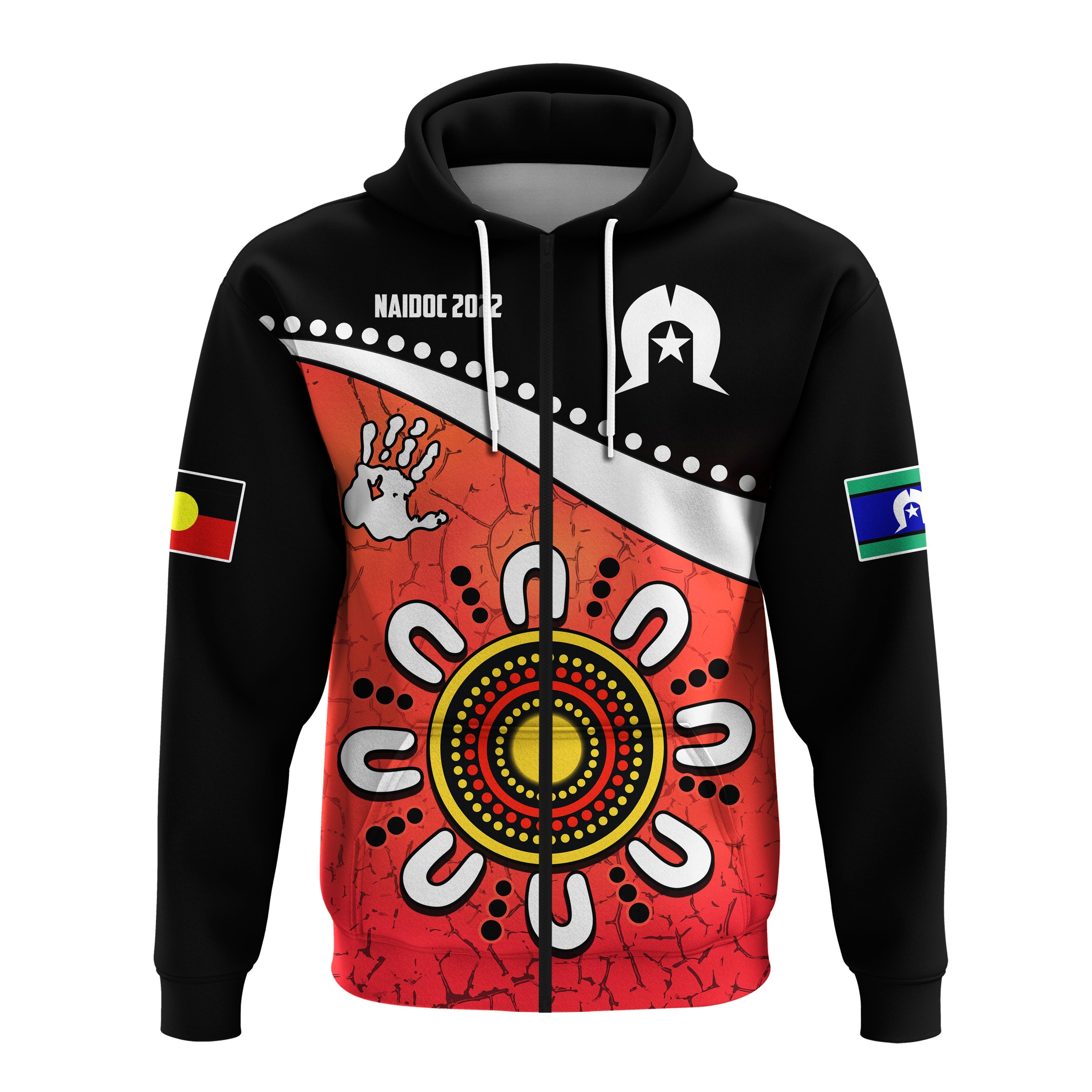 NAIDOC Week 2022 Hoodie Torres Strait Islanders Version Red Aboriginal The Dhari LT13 - Vibe Hoodie Shop