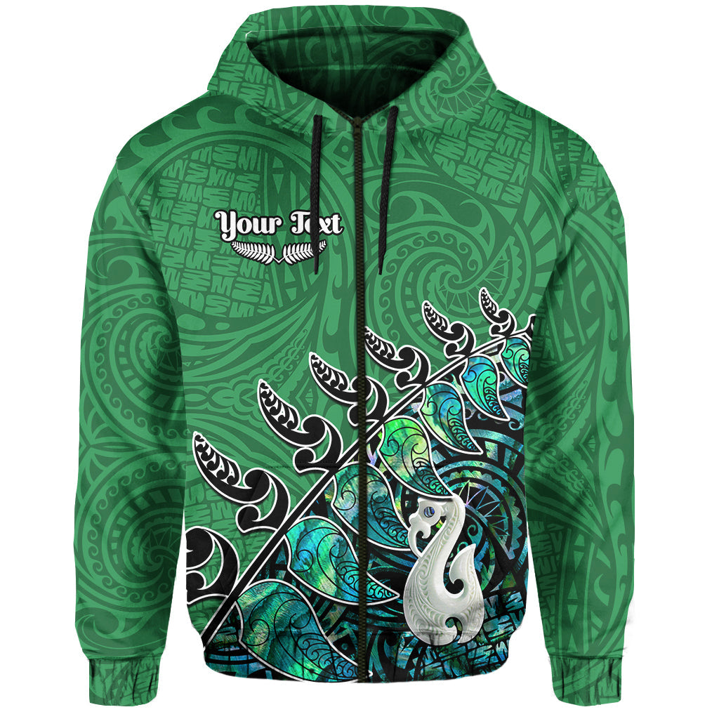 (Custom Personalised) New Zealand Maori Hoodie Fern and Manaia Version Green LT13 - Vibe Hoodie Shop