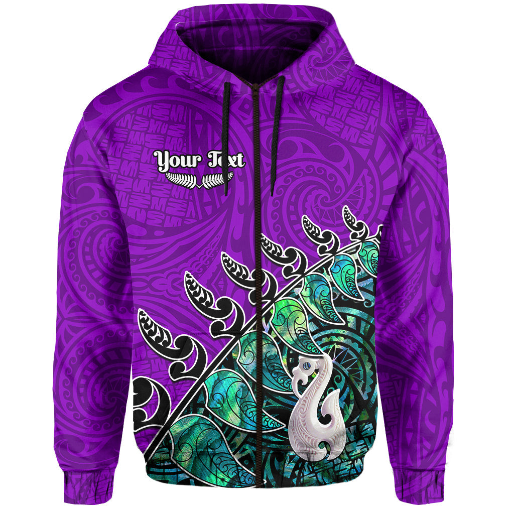 (Custom Personalised) New Zealand Maori Hoodie Fern and Manaia Version Purple LT13 - Vibe Hoodie Shop