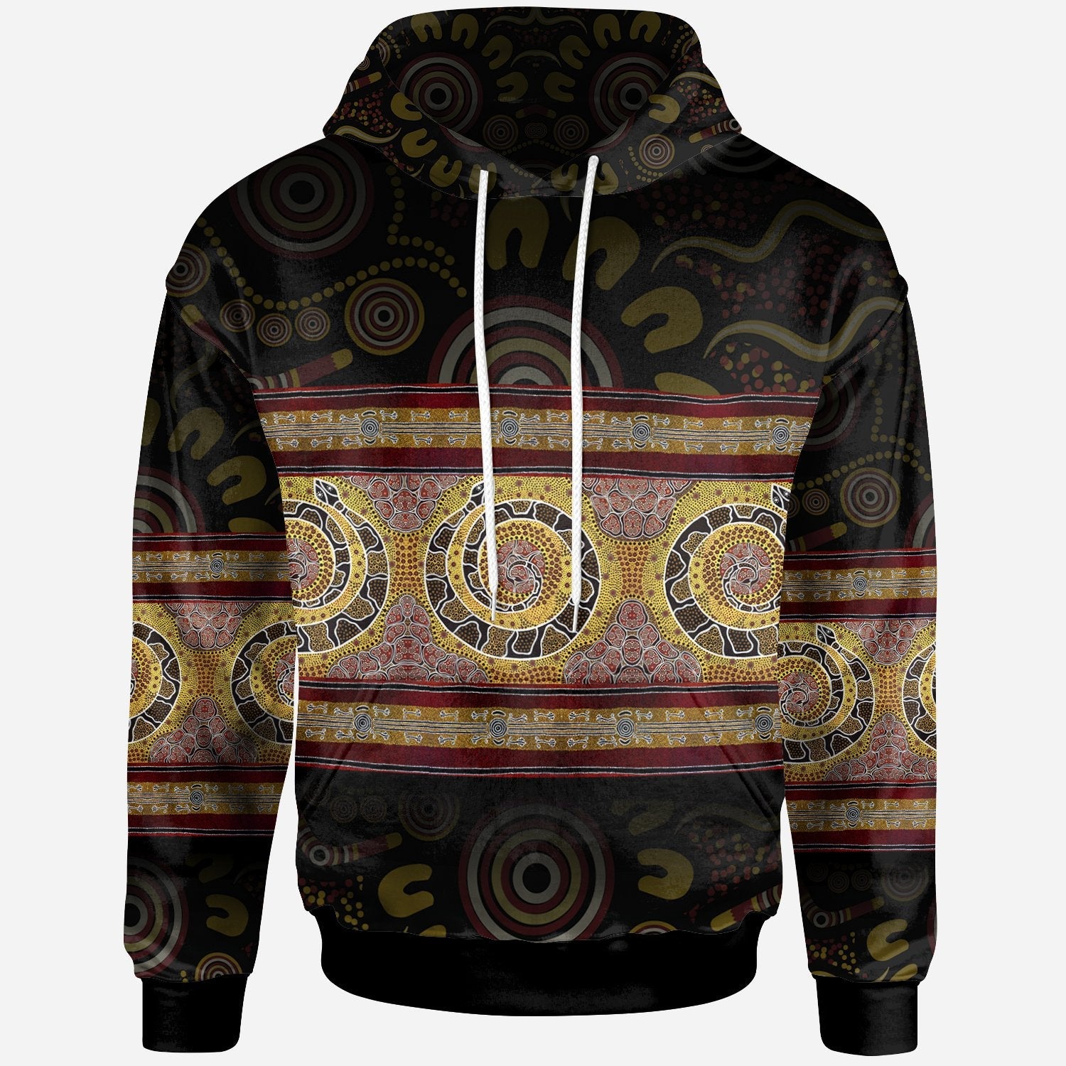 Aboriginal Hoodie - Snake Dot Panting Art - Vibe Hoodie Shop