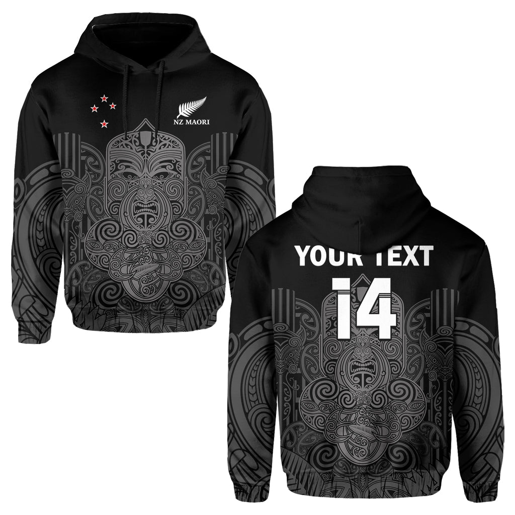 (Custom Text And Number) New Zealand Tiki Rugby Hoodie NZ Maori Koru Pattern Ver.01 - Vibe Hoodie Shop