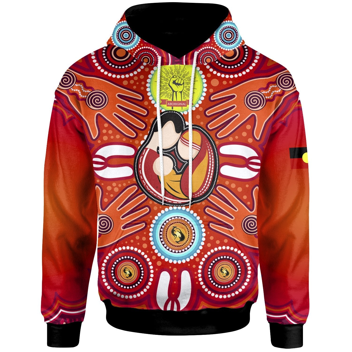 Hoodie - Aboriginal Family With Dot Painting art - Vibe Hoodie Shop