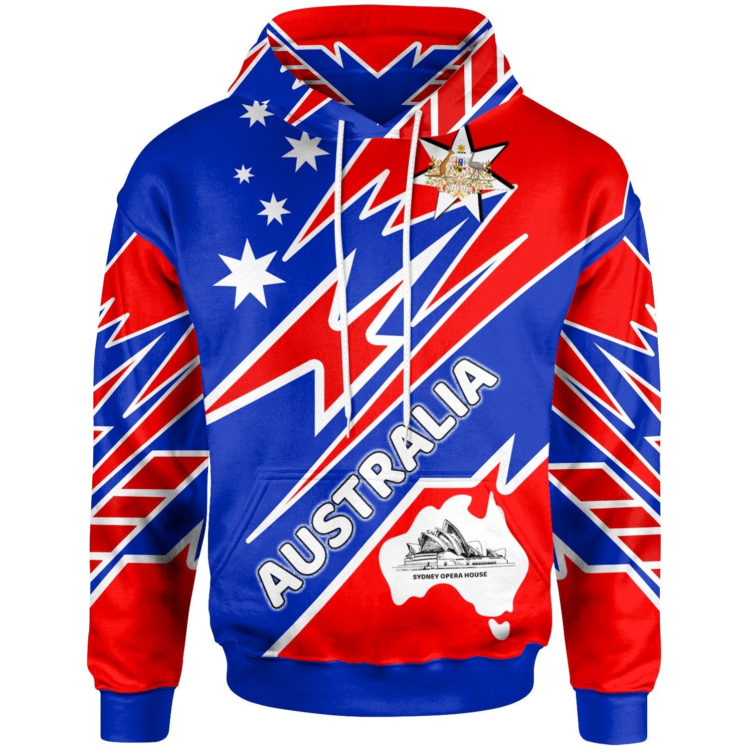 (Custom)  - Australia Flag Color And Coat Of Arm - Vibe Hoodie Shop