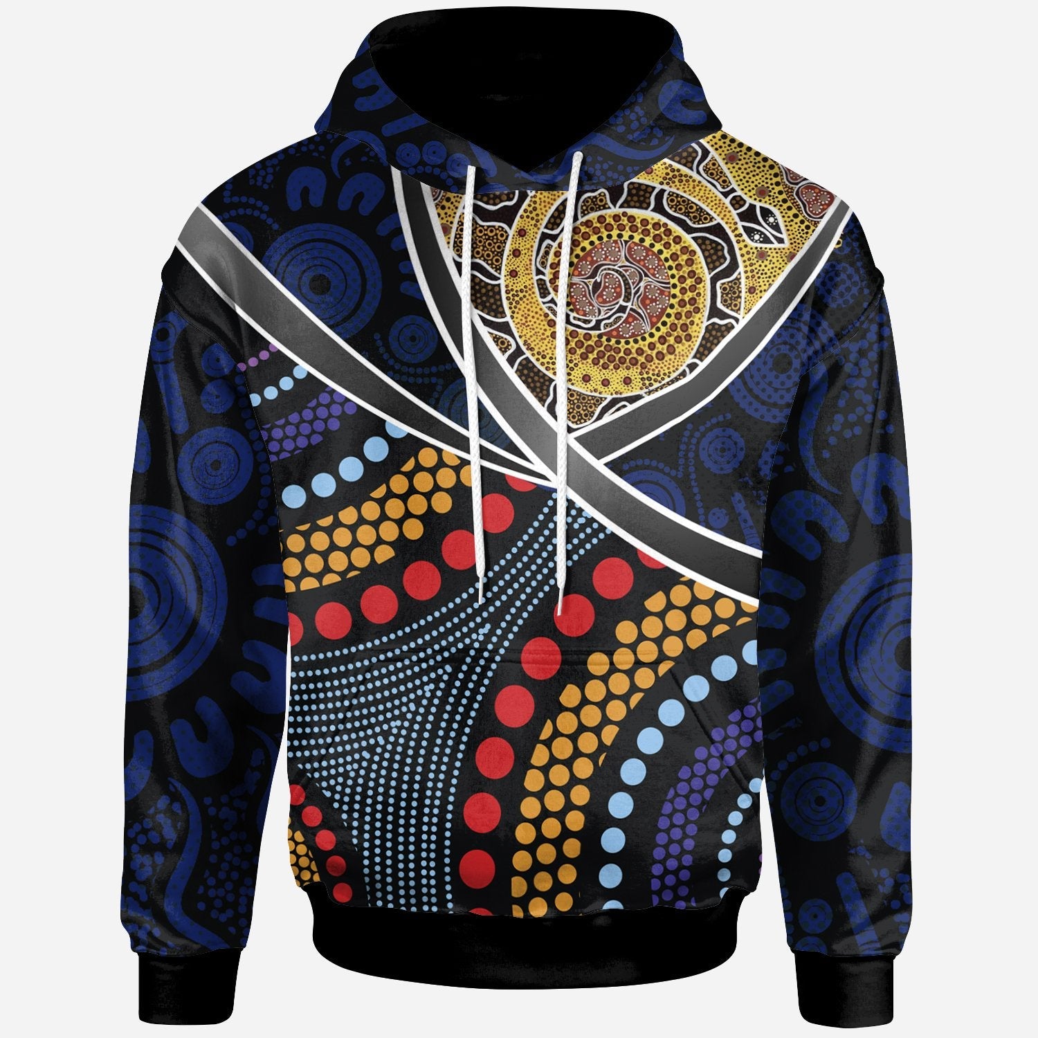 Australia Hoodie - Aboriginal Dot Panting Art With Snake - Vibe Hoodie Shop