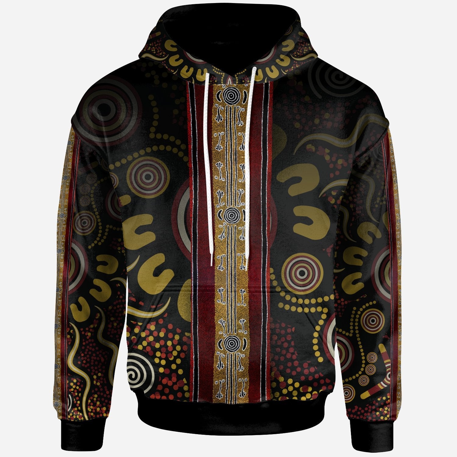 Hoddie - Aboriginal Dot Panting Art Stripe Lines - Vibe Hoodie Shop