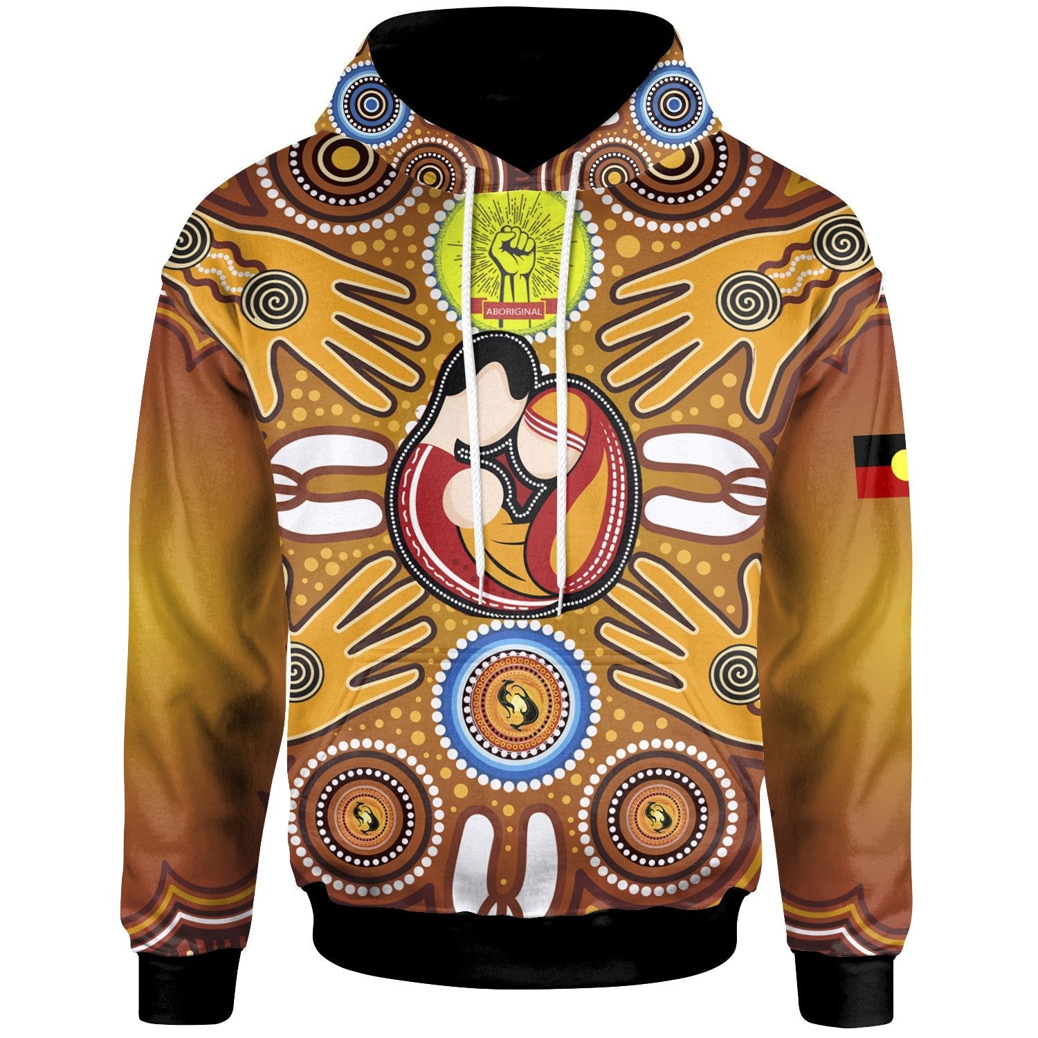 Hoodie - Aboriginal Family With Dot Painting art - Vibe Hoodie Shop