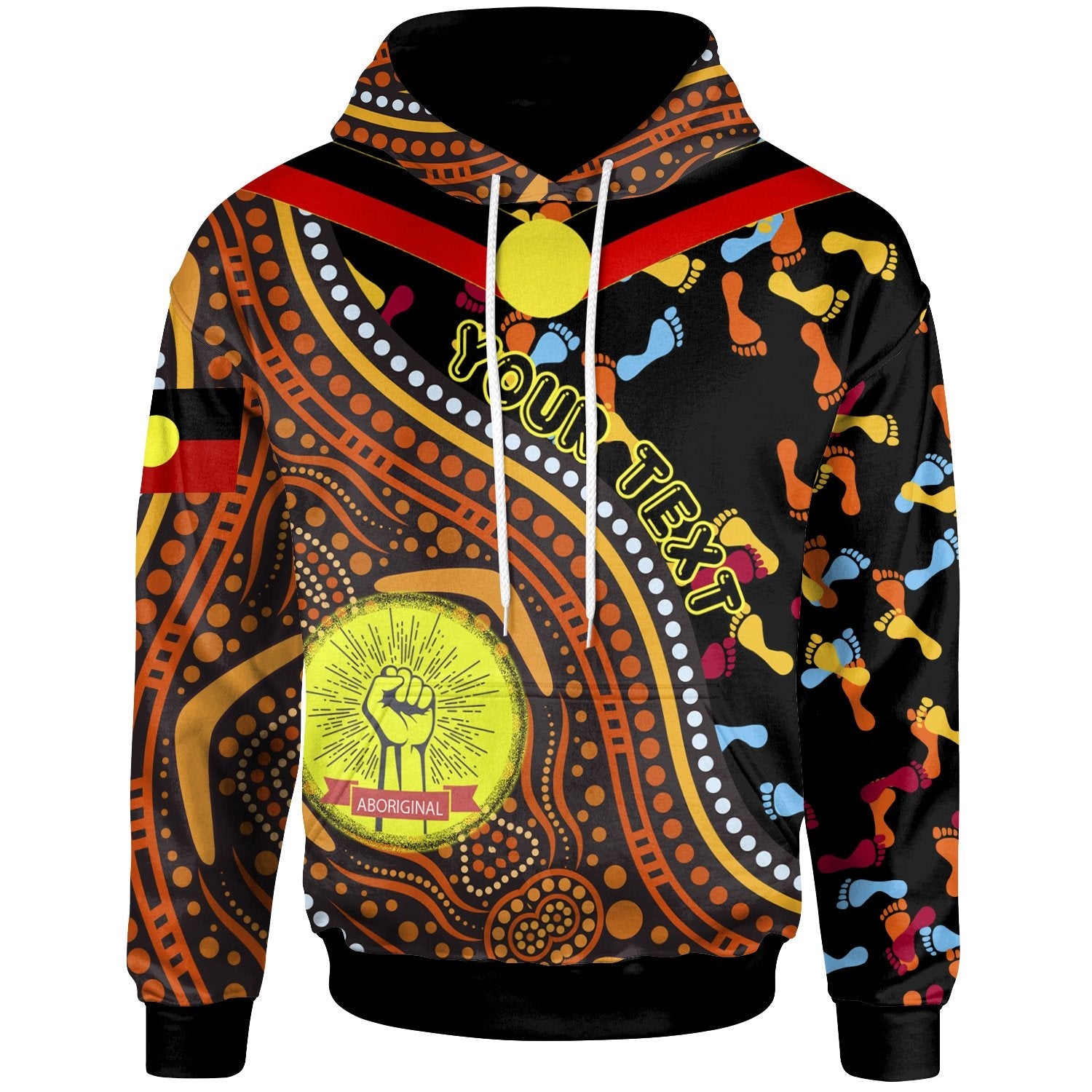 (Custom) Hoodie - Aboriginal Style and Flag, Black Live Matter - Vibe Hoodie Shop