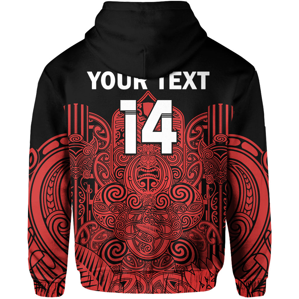 (Custom Text And Number) New Zealand Tiki Rugby Hoodie NZ Maori Koru Pattern Ver.03 - Vibe Hoodie Shop