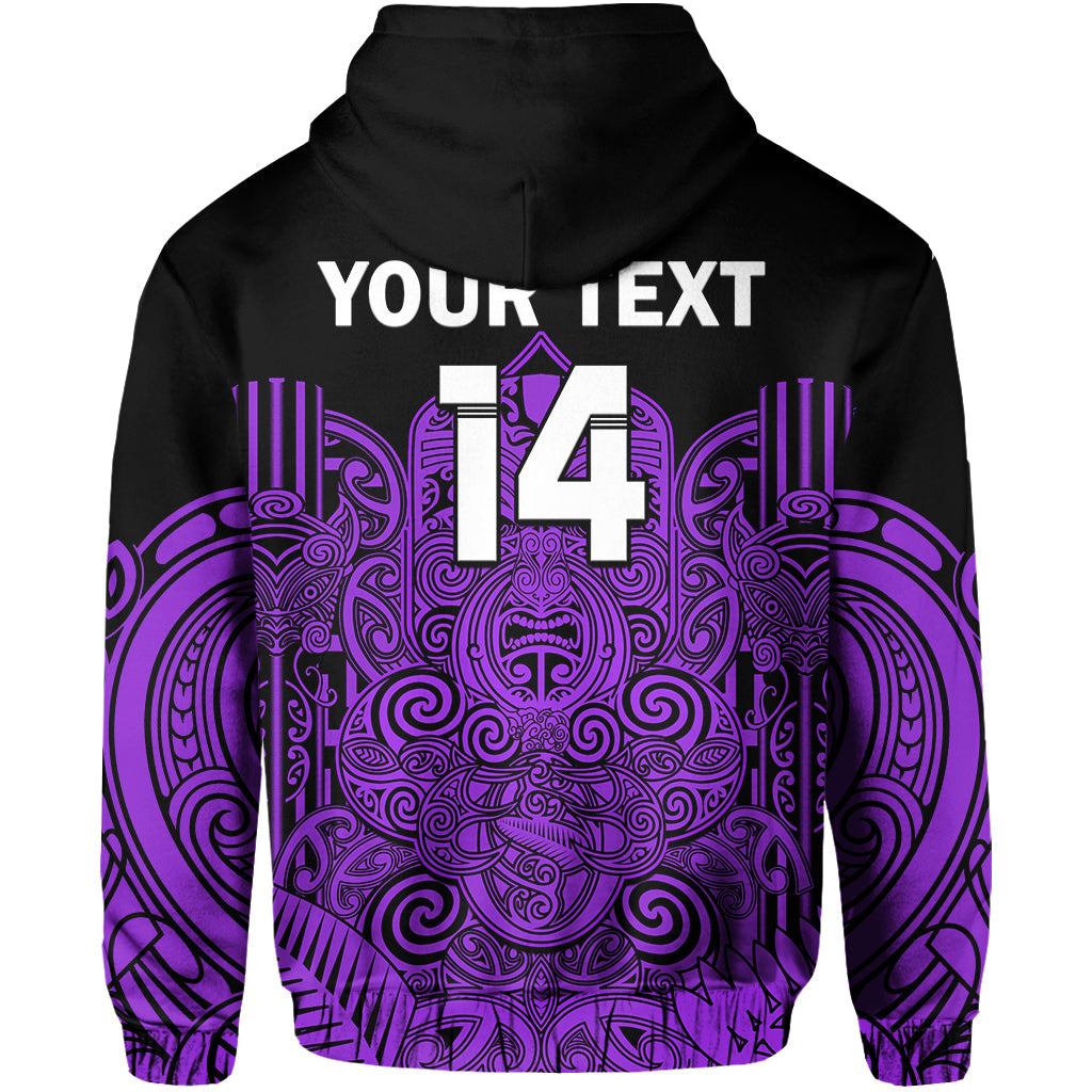 (Custom Text And Number) New Zealand Tiki Rugby Hoodie NZ Maori Koru Pattern Ver.04 - Vibe Hoodie Shop