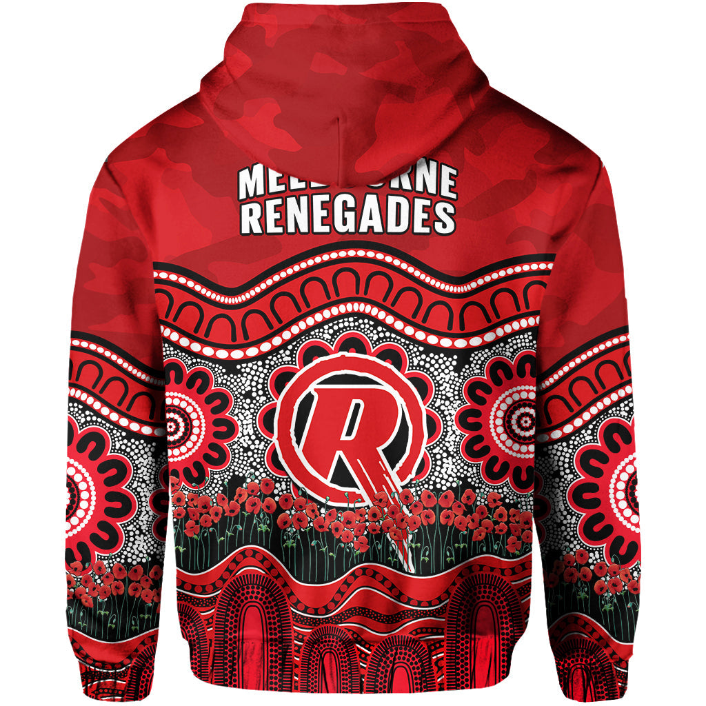 Renegades Cricket ANZAC Hoodie Melbourne Poppy Aboriginal Camouflage - Vibe Hoodie Shop