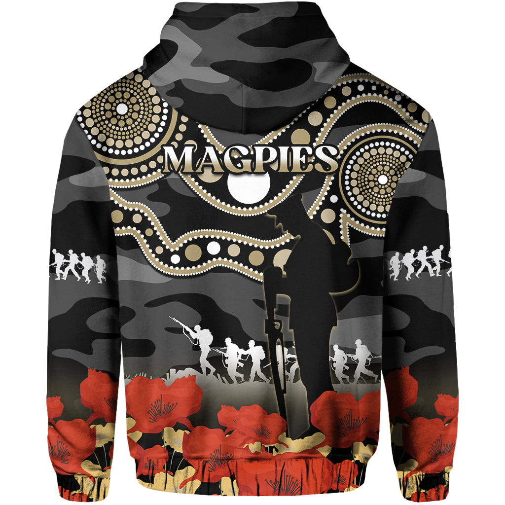 Collingwood Football ANZAC 2023 Hoodie Aboriginal Mix Poppy Camouflage - Vibe Hoodie Shop