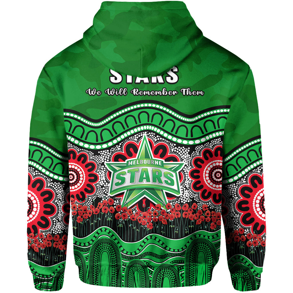 Stars Cricket ANZAC Hoodie Melbourne Poppy Aboriginal Camouflage - Vibe Hoodie Shop