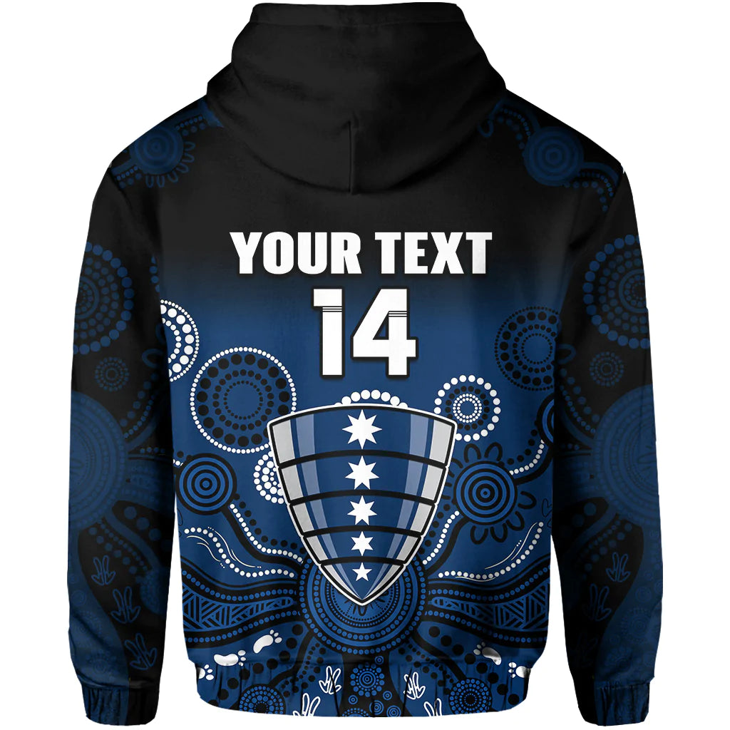 (Custom Text And Number) Melbourne Rebels Rugby Hoodie Gradient Aboriginal - Vibe Hoodie Shop