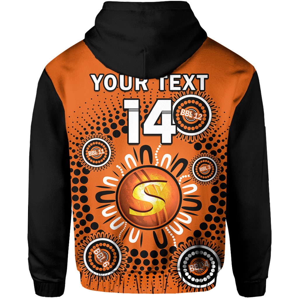 (Custom Text And Number) Perth Scorchers Cricket Hoodie Indigenous 5th Champions BBL Proud - Vibe Hoodie Shop