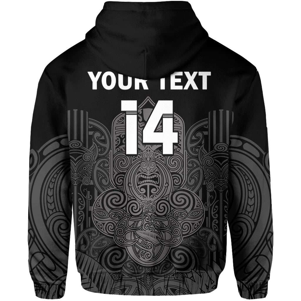 (Custom Text And Number) New Zealand Tiki Rugby Hoodie NZ Maori Koru Pattern Ver.01 - Vibe Hoodie Shop