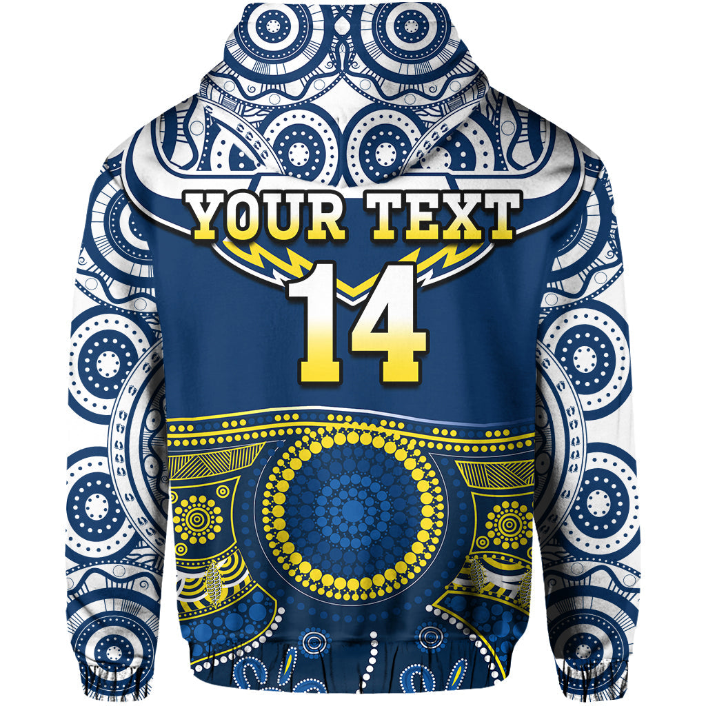 (Custom Text And Number) Cowboys Rugby Hoodie Aboriginal Art - Vibe Hoodie Shop