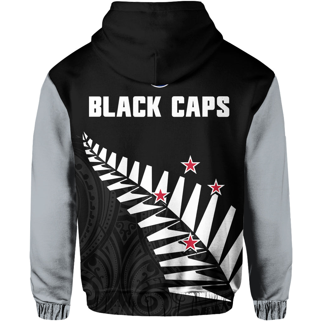 New Zealand 2022 Cricket Hoodie Black Cap Silver Fern Maori - Vibe Hoodie Shop